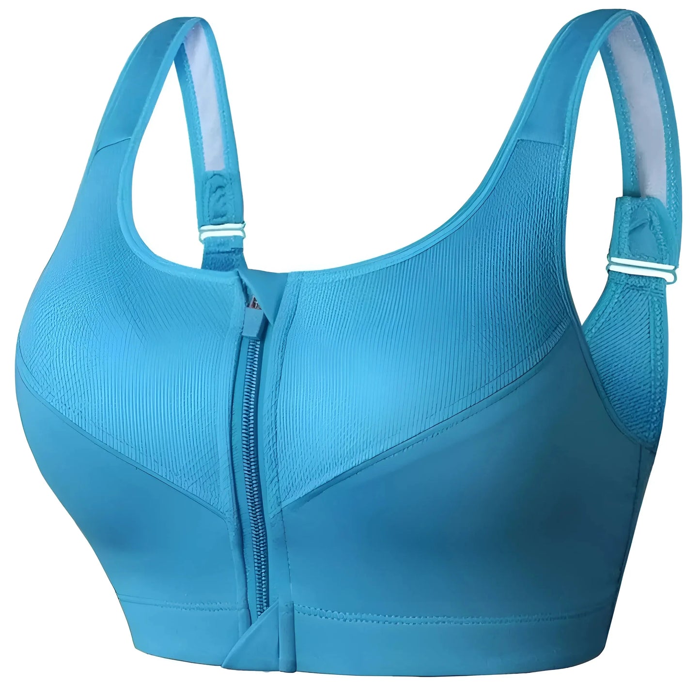 Blu Reggiseno Sportivo Taglie Forti con Chiusura a Zip