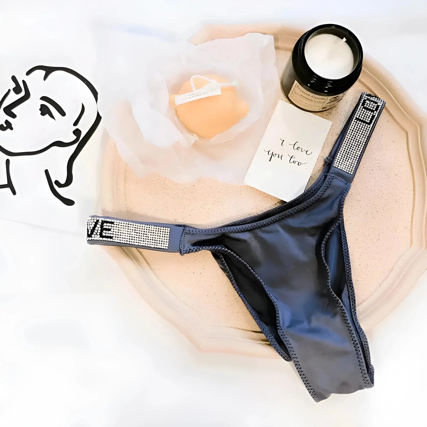 Blu Stringa Amore con Cinghie Aggiuntive