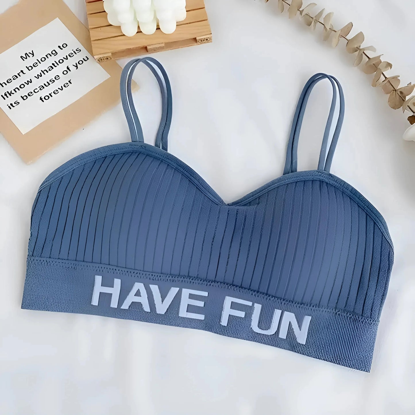 Blu Reggiseno Sportivo a Righe