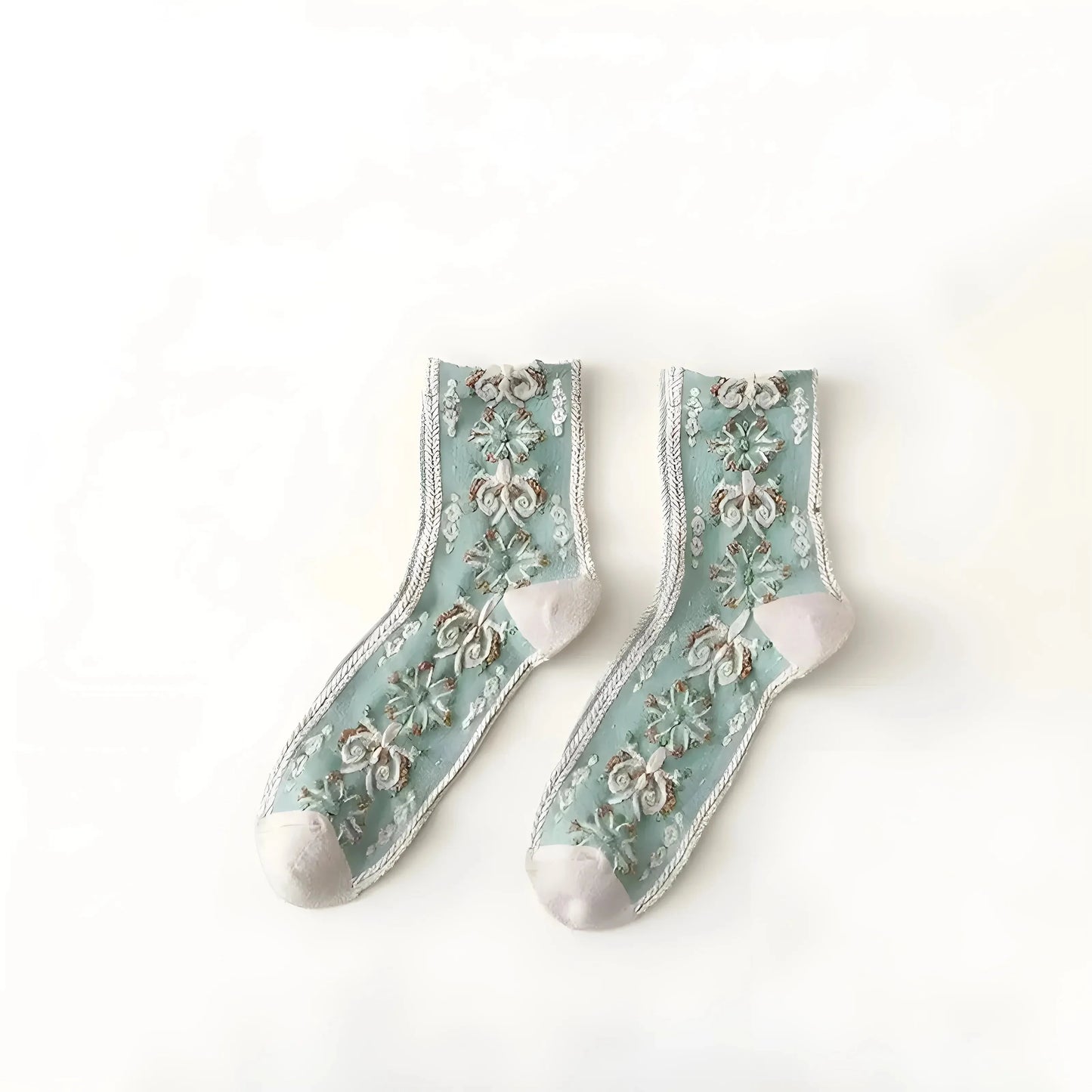Blu Calze da donna con motivo decorativo