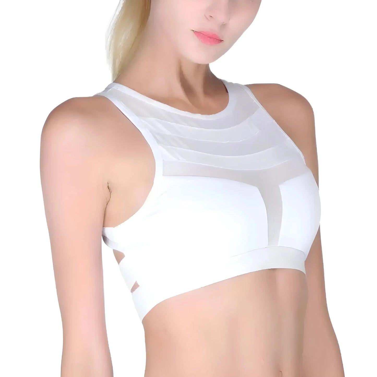 Reggiseno Sportivo Traspirante con Pannelli in Rete