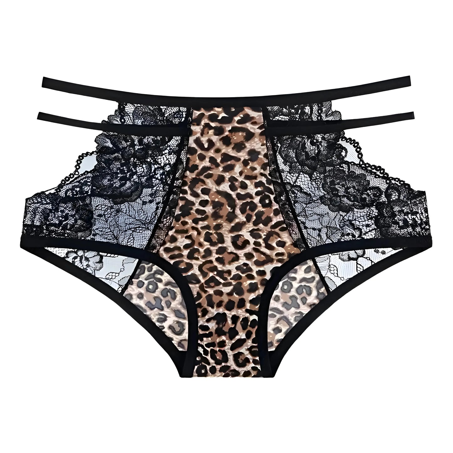 Marrone-Nero Mutandine a vita alta