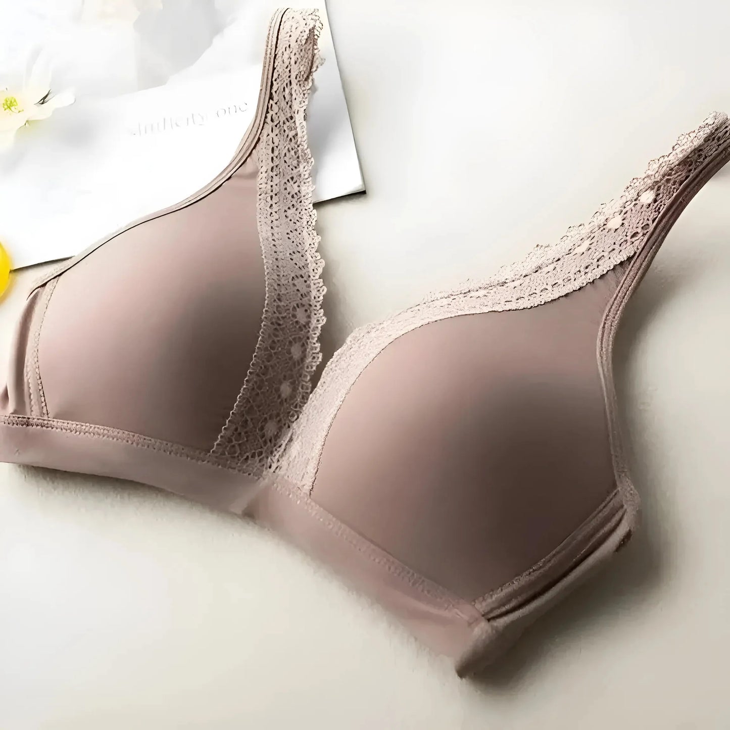 Marrone Reggiseno a triangolo in pizzo