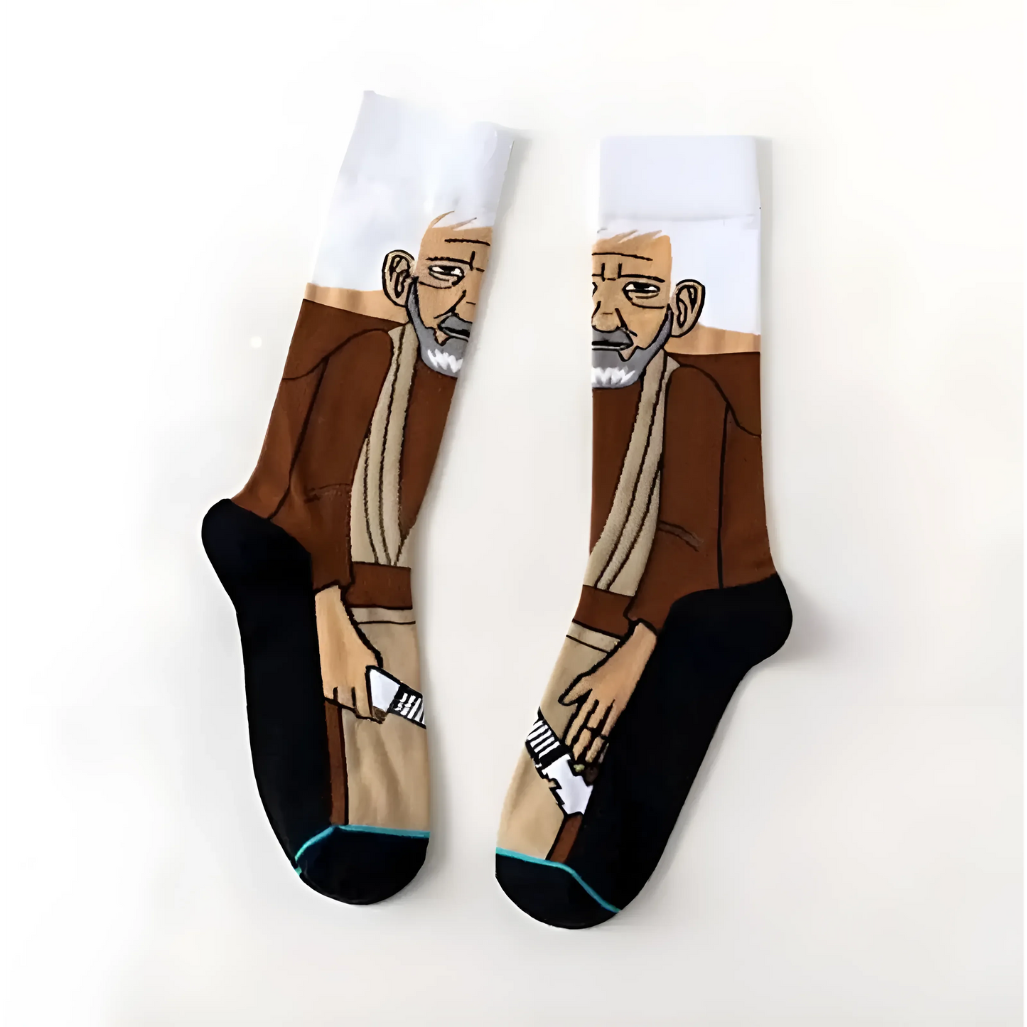 Marrone Calze Lunghe da Uomo con Personaggi di Star Wars