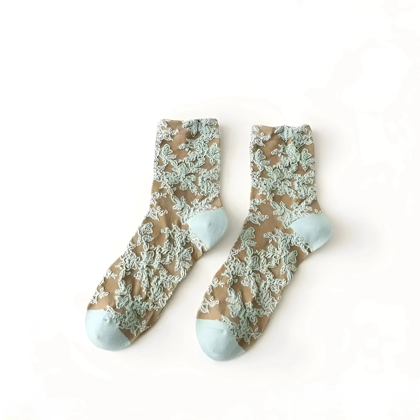 Marrone Calze da donna con motivo decorativo