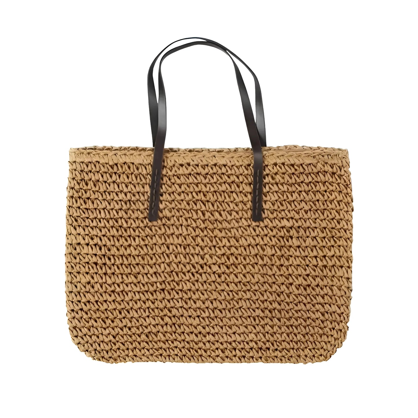 Marrone Borsa da spiaggia intrecciata