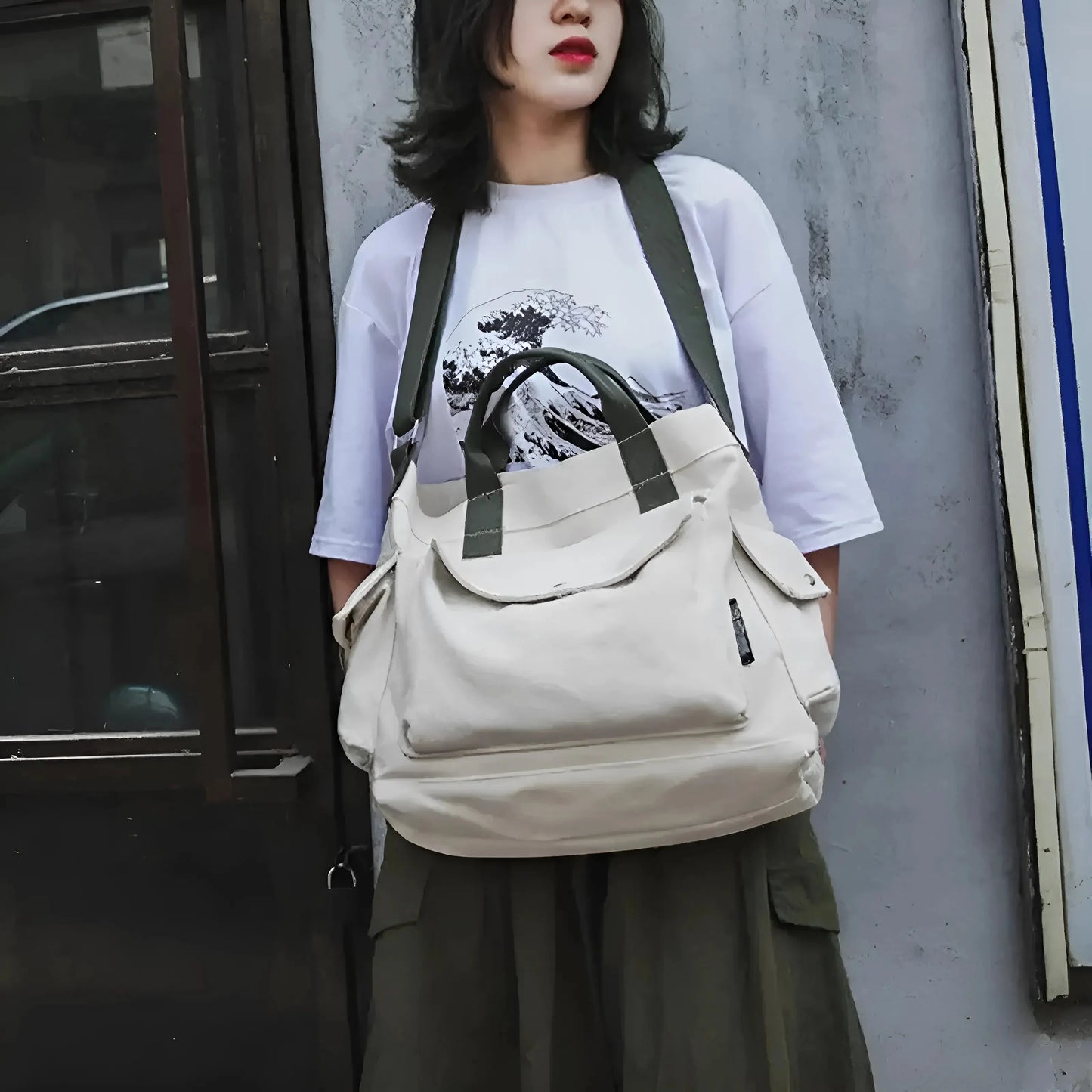 Borsa in Tela con Tasche