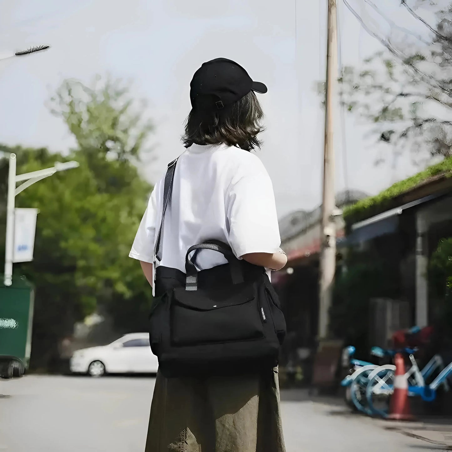 Borsa in Tela con Tasche
