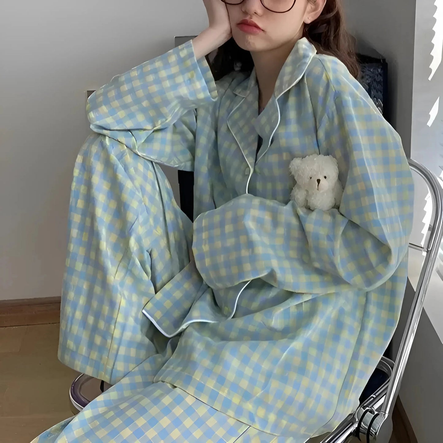 Pigiama da donna a quadri