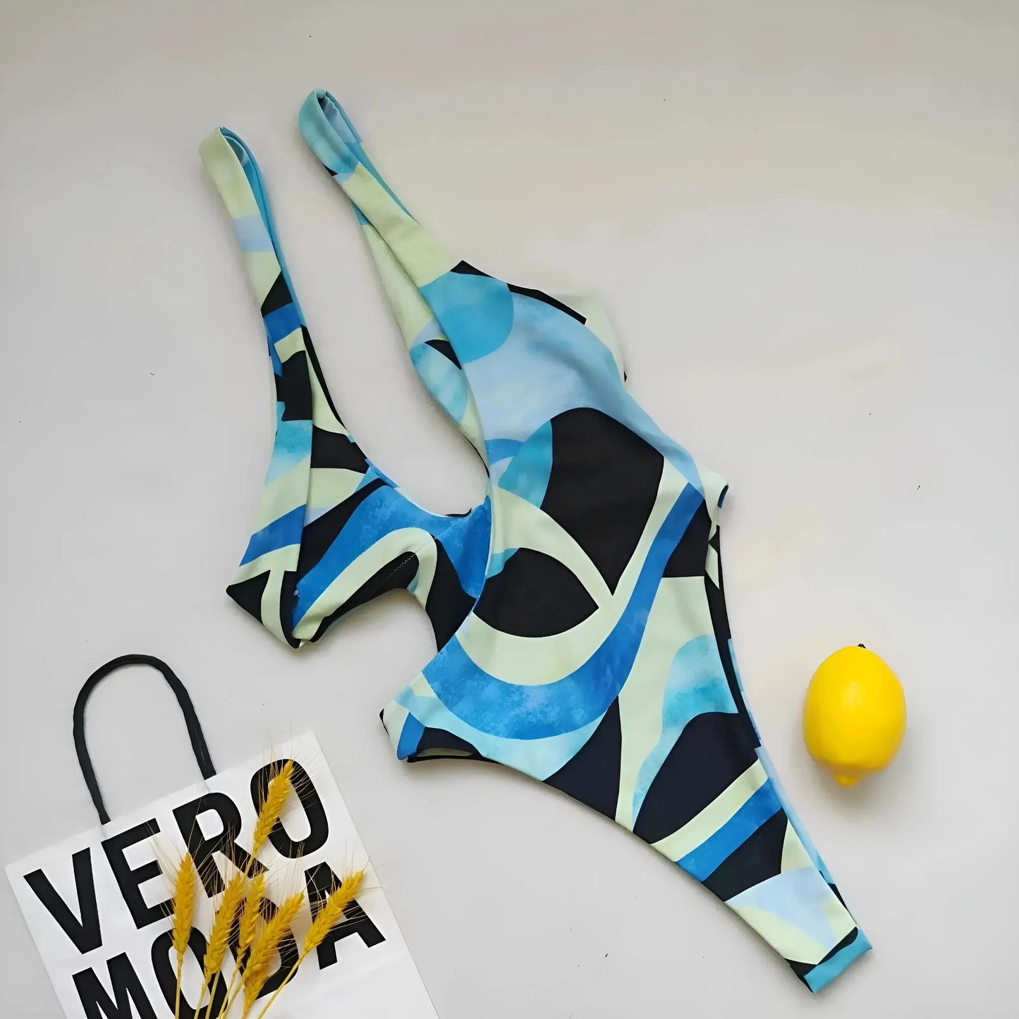 Costume da bagno intero asimmetrico colorato