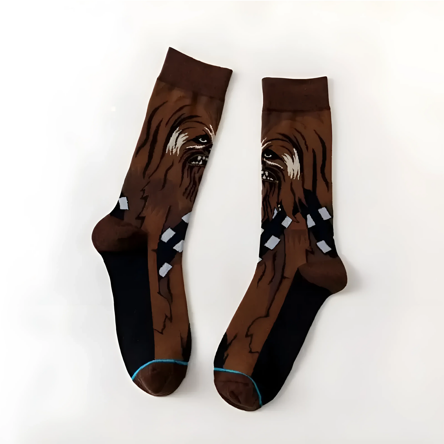 Marrone Scuro Calze Lunghe da Uomo con Personaggi di Star Wars