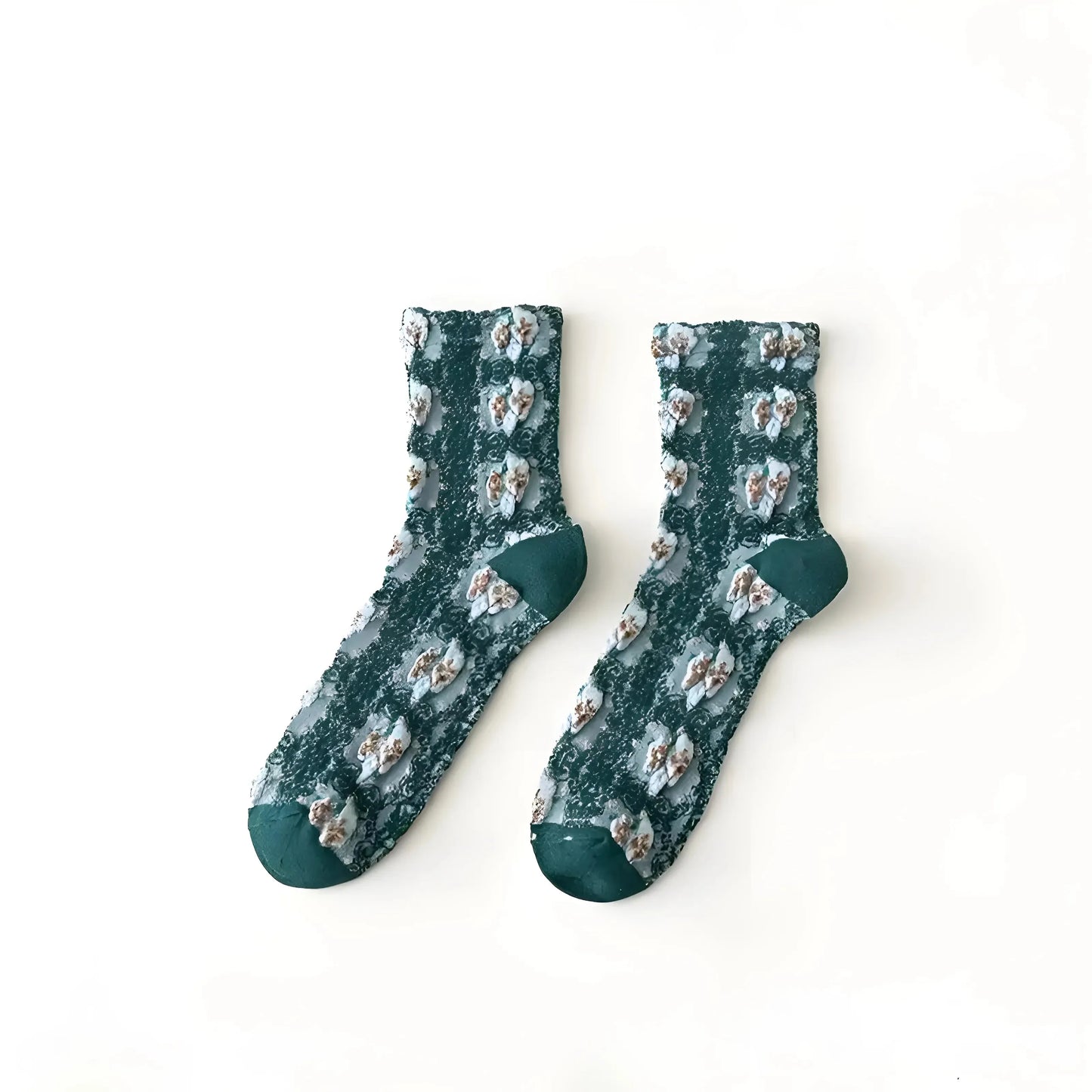 Verde Scuro Calze da donna con motivo decorativo
