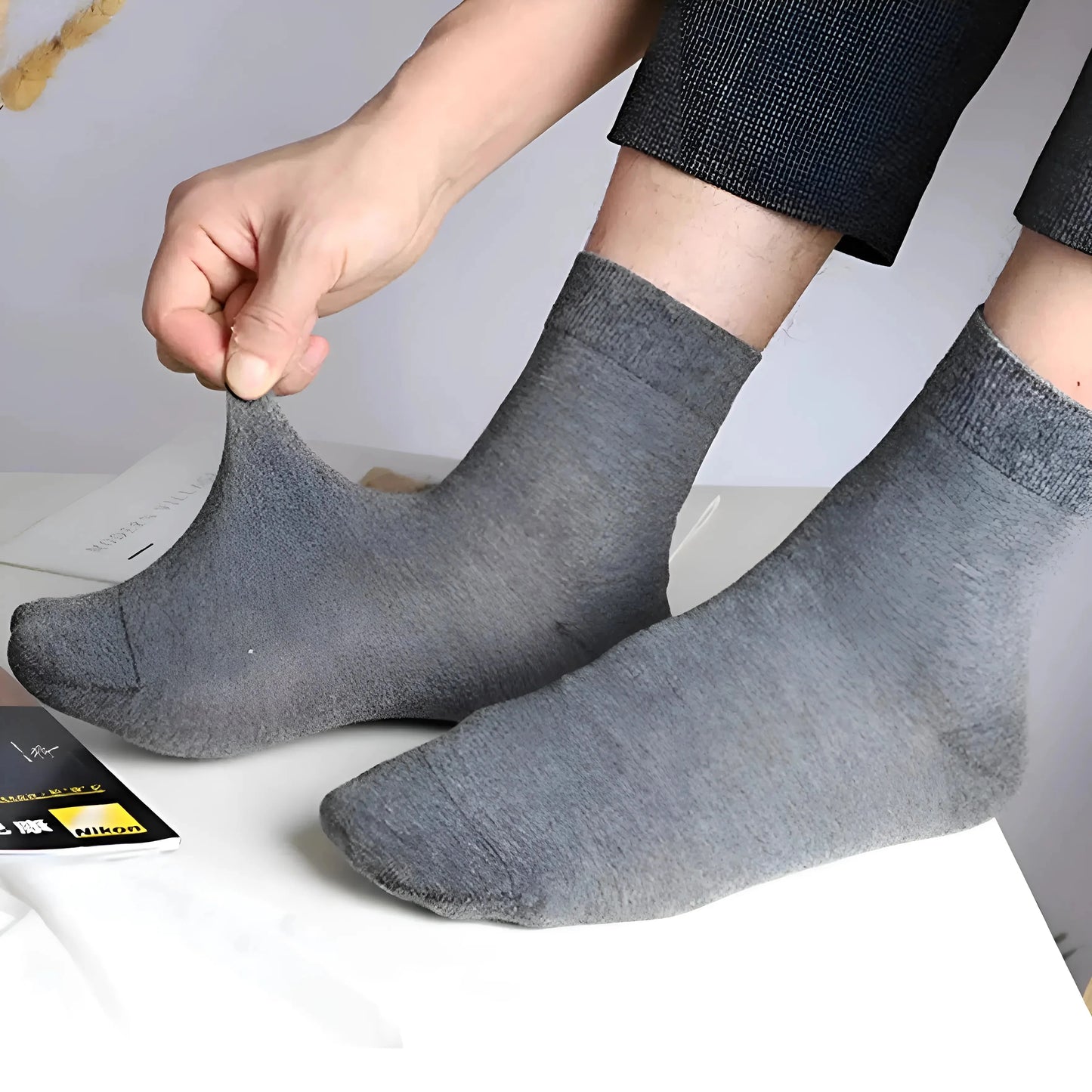 Grigio Scuro 5 Paia di Calzini da Uomo
