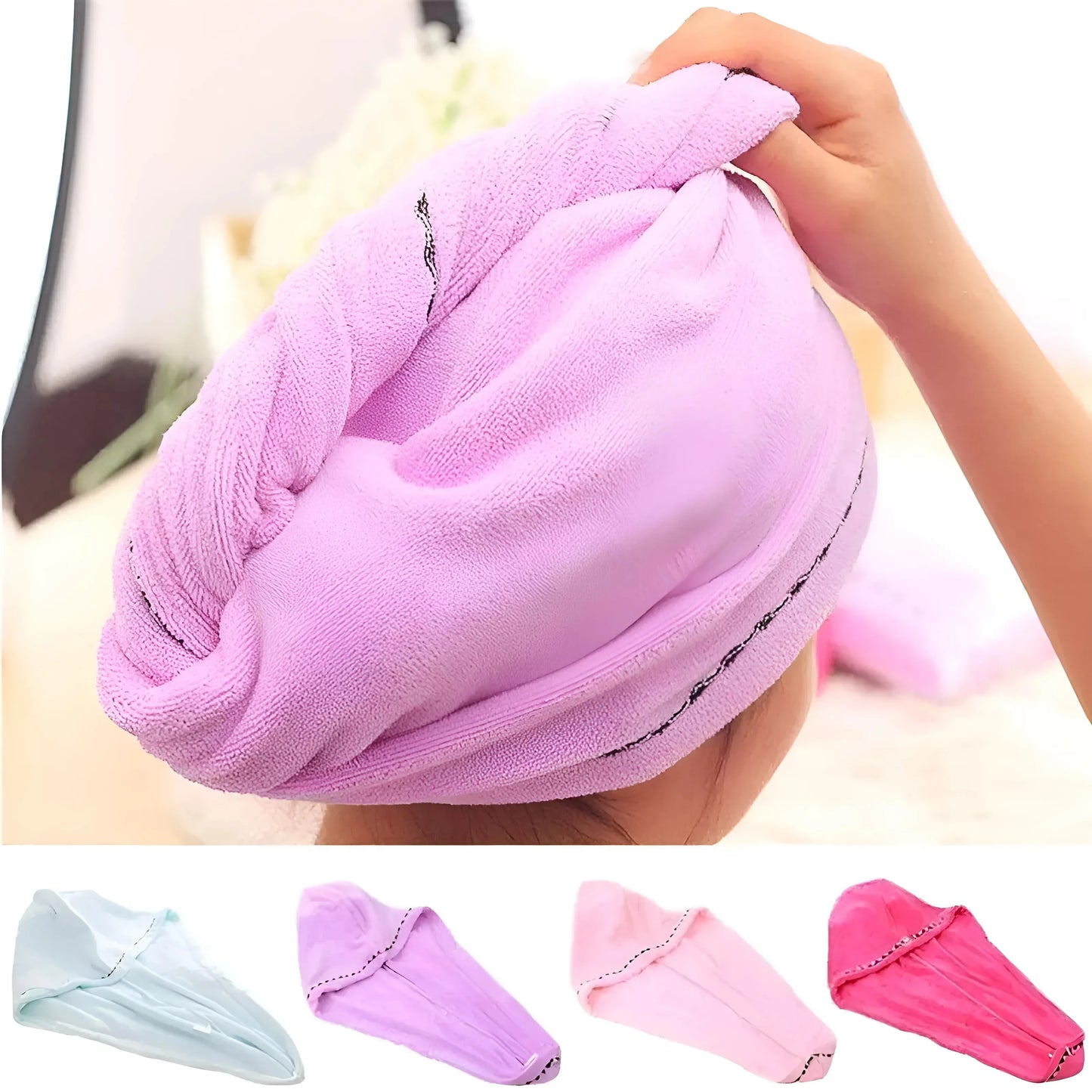 Asciugamano Decorativo per Capelli con Bordo