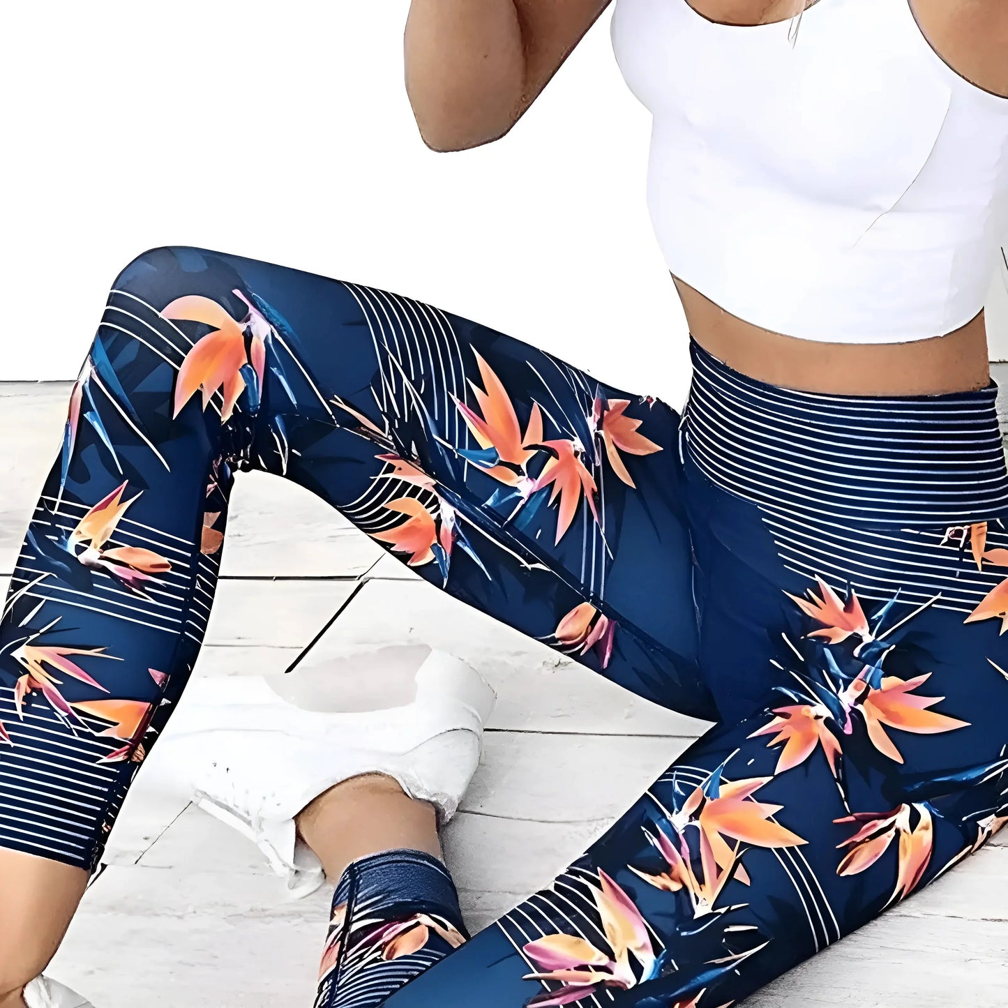 Leggings Sportivi con Stampa Floreale