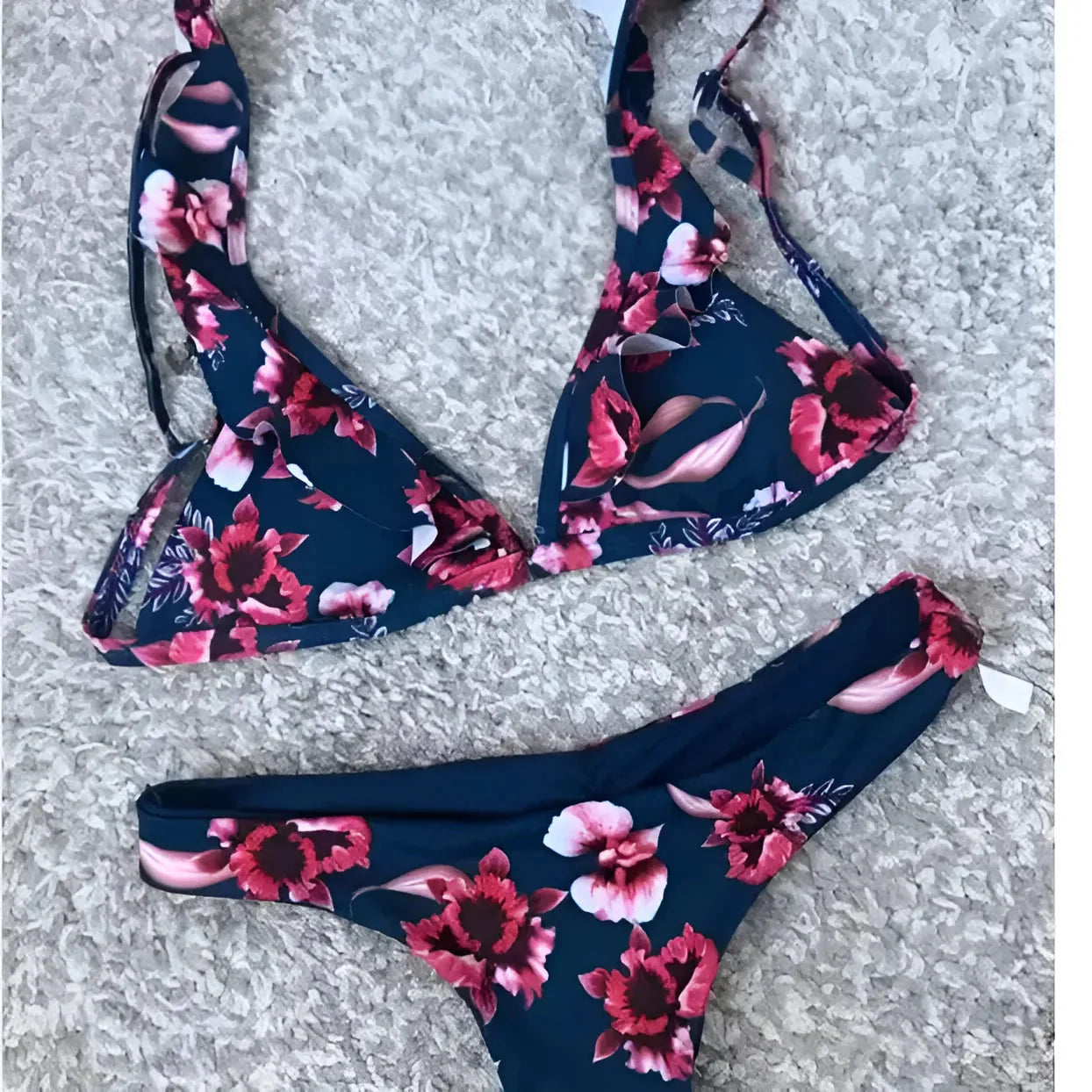 Costume da bagno due pezzi con stampa floreale