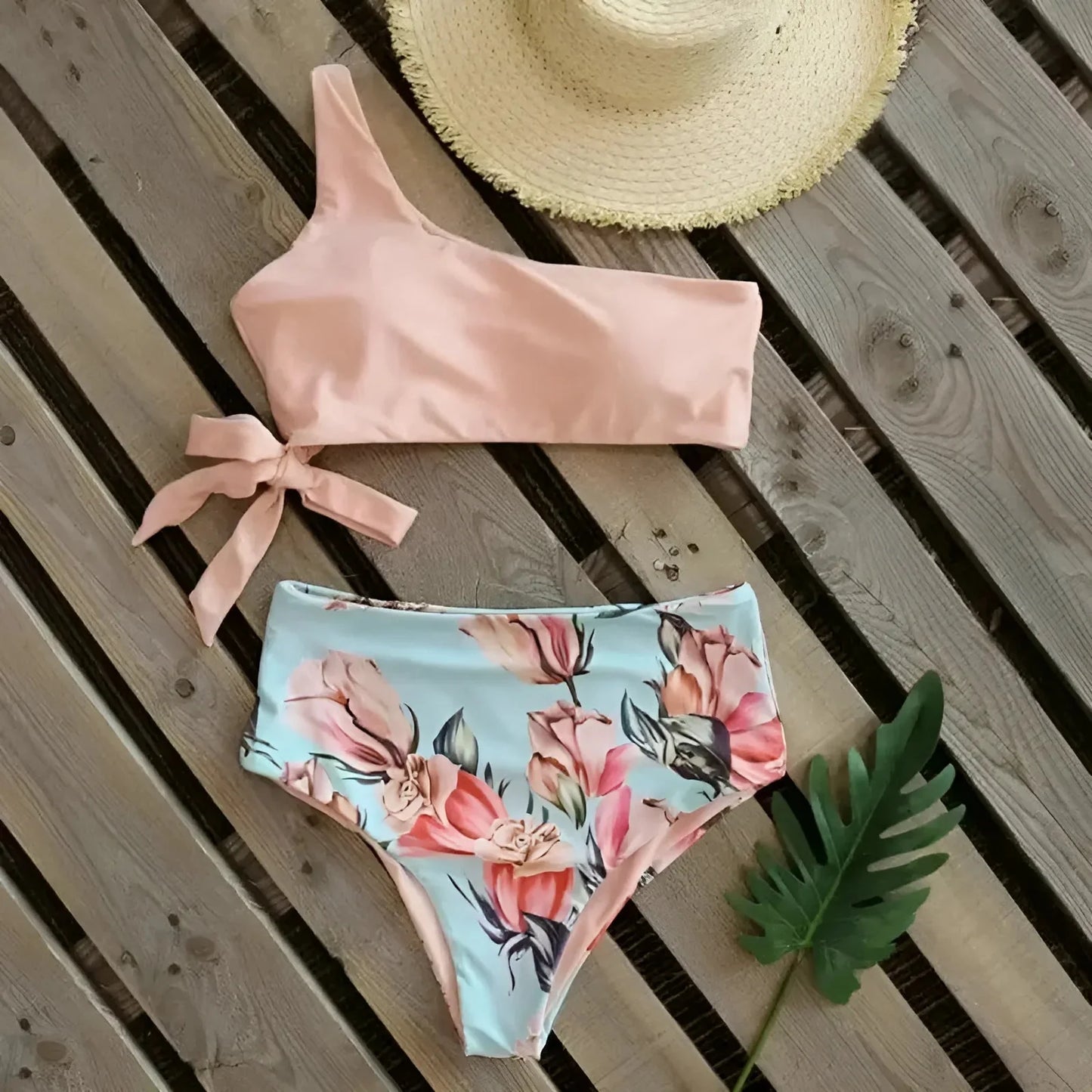 Costume da bagno due pezzi con stampa floreale