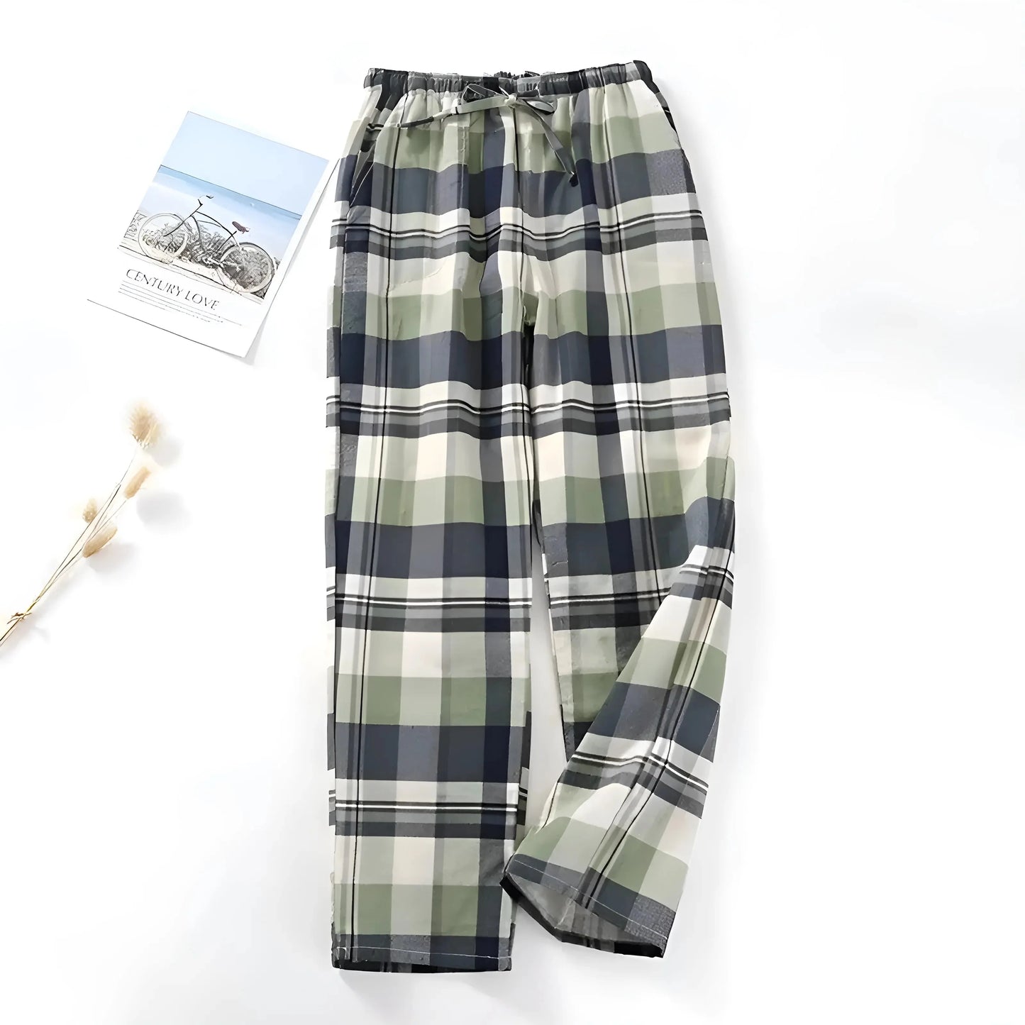 Verde Pantaloni da pigiama a quadri