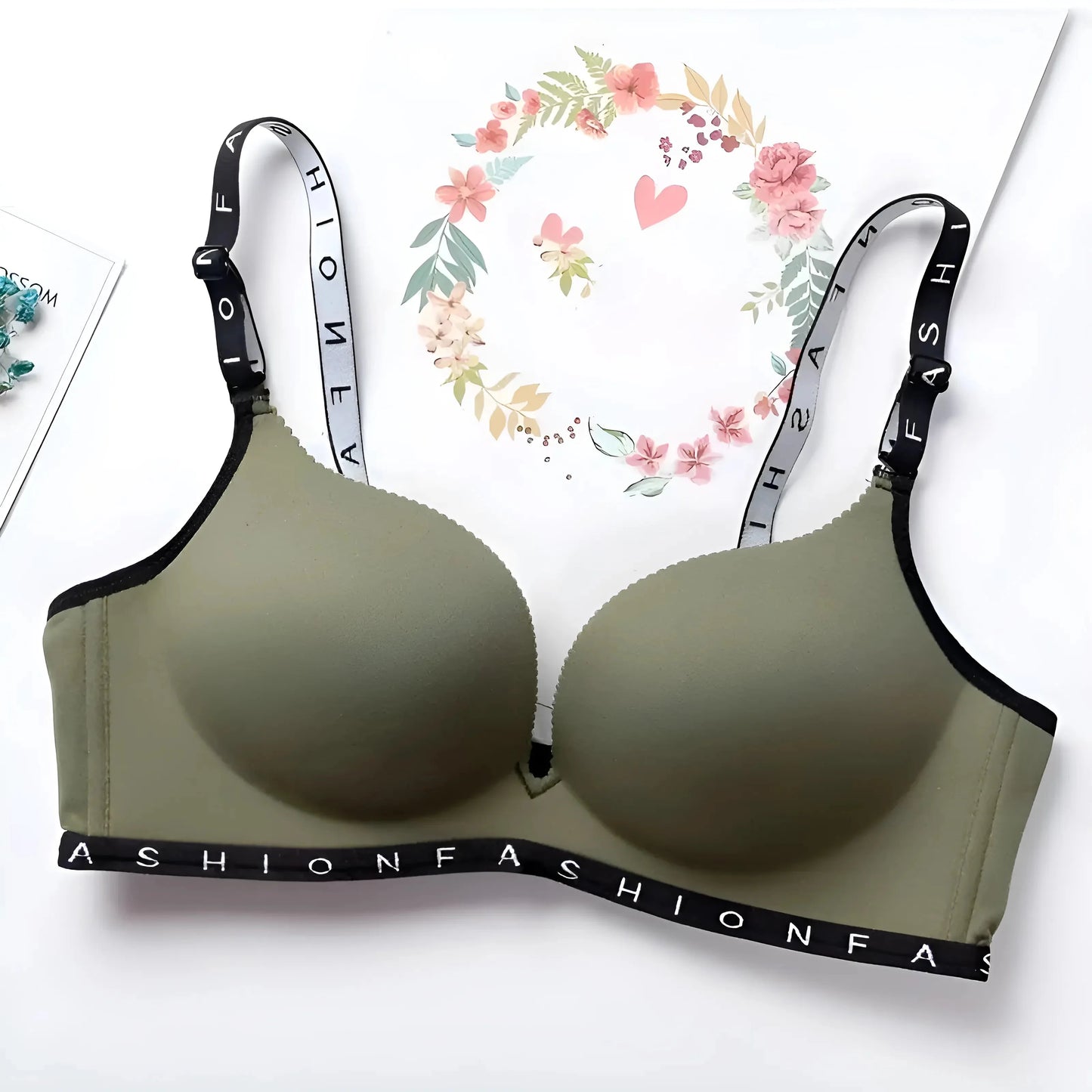 Verde Reggiseno Push-Up Classico Senza Cuciture