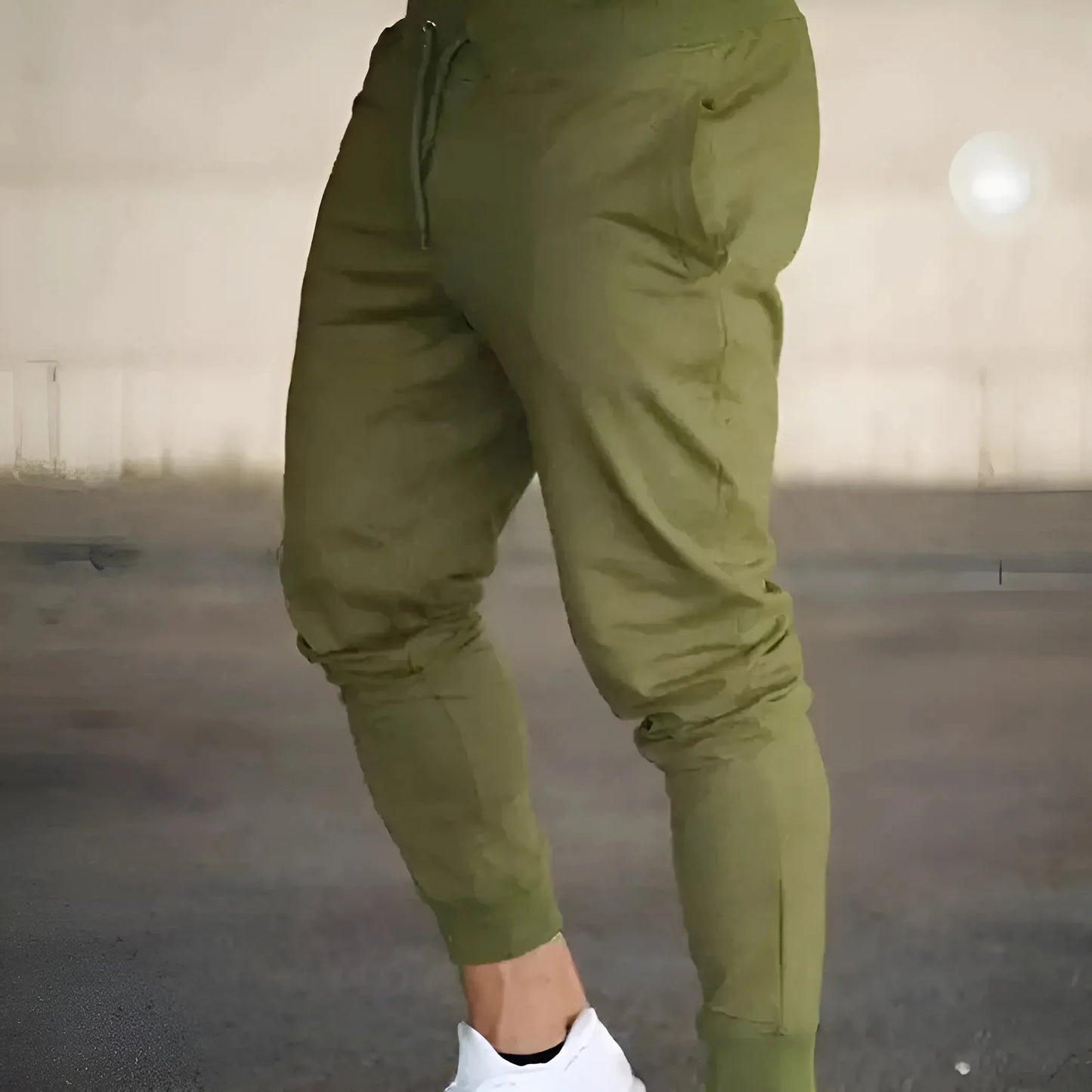 Verde Pantaloni Felpa Classici