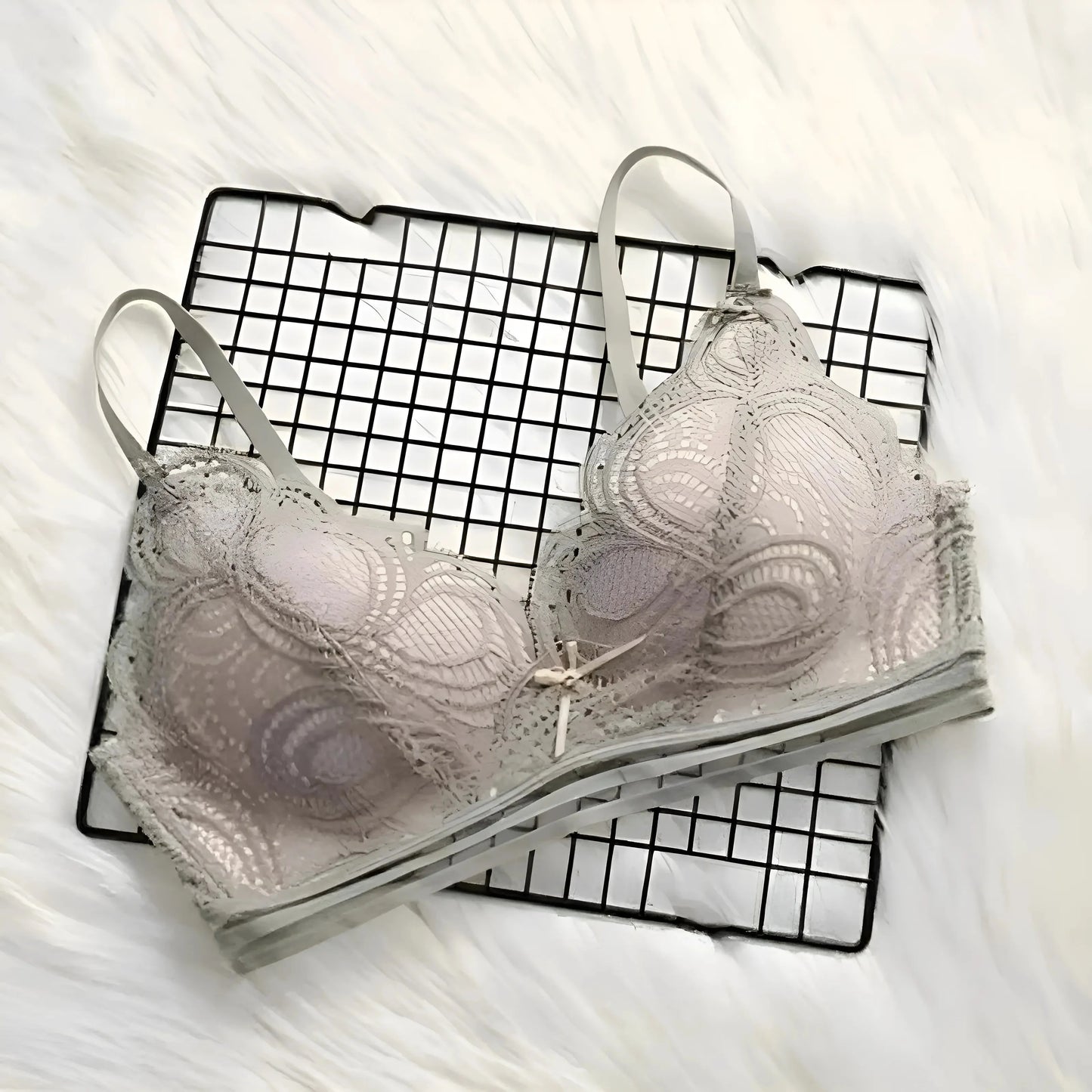 Verde Reggiseno in pizzo con fascia elastica