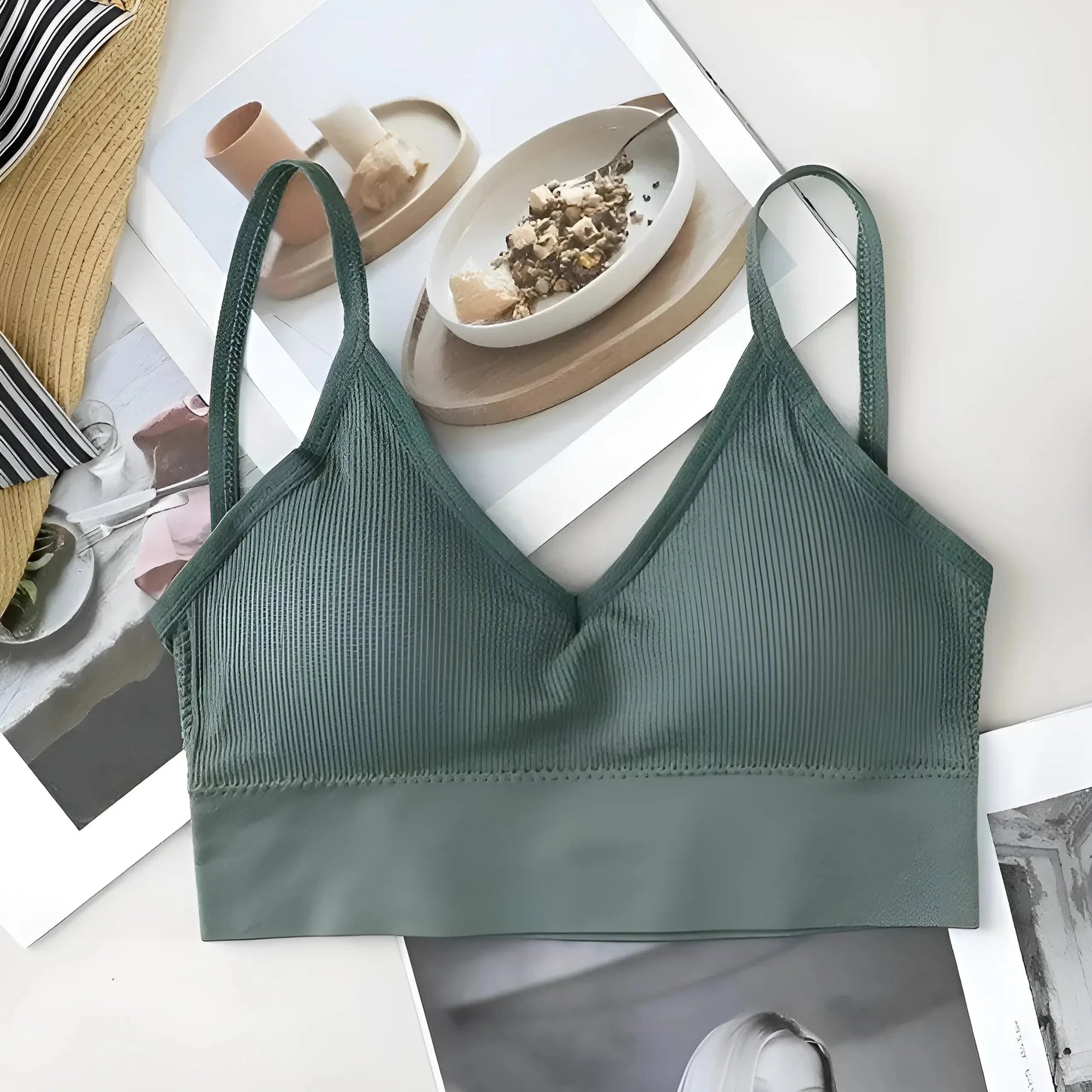 Verde Reggiseno a schiena bassa