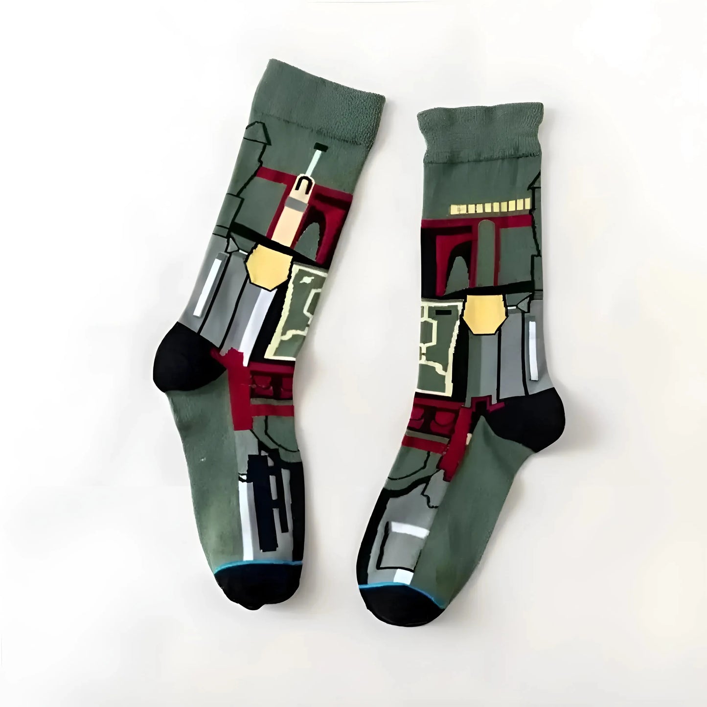 Verde Calze Lunghe da Uomo con Personaggi di Star Wars