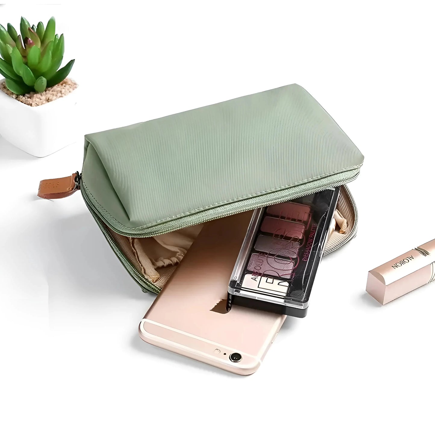 Verde Borsa Cosmetica Multi-Funzionale Minimalista