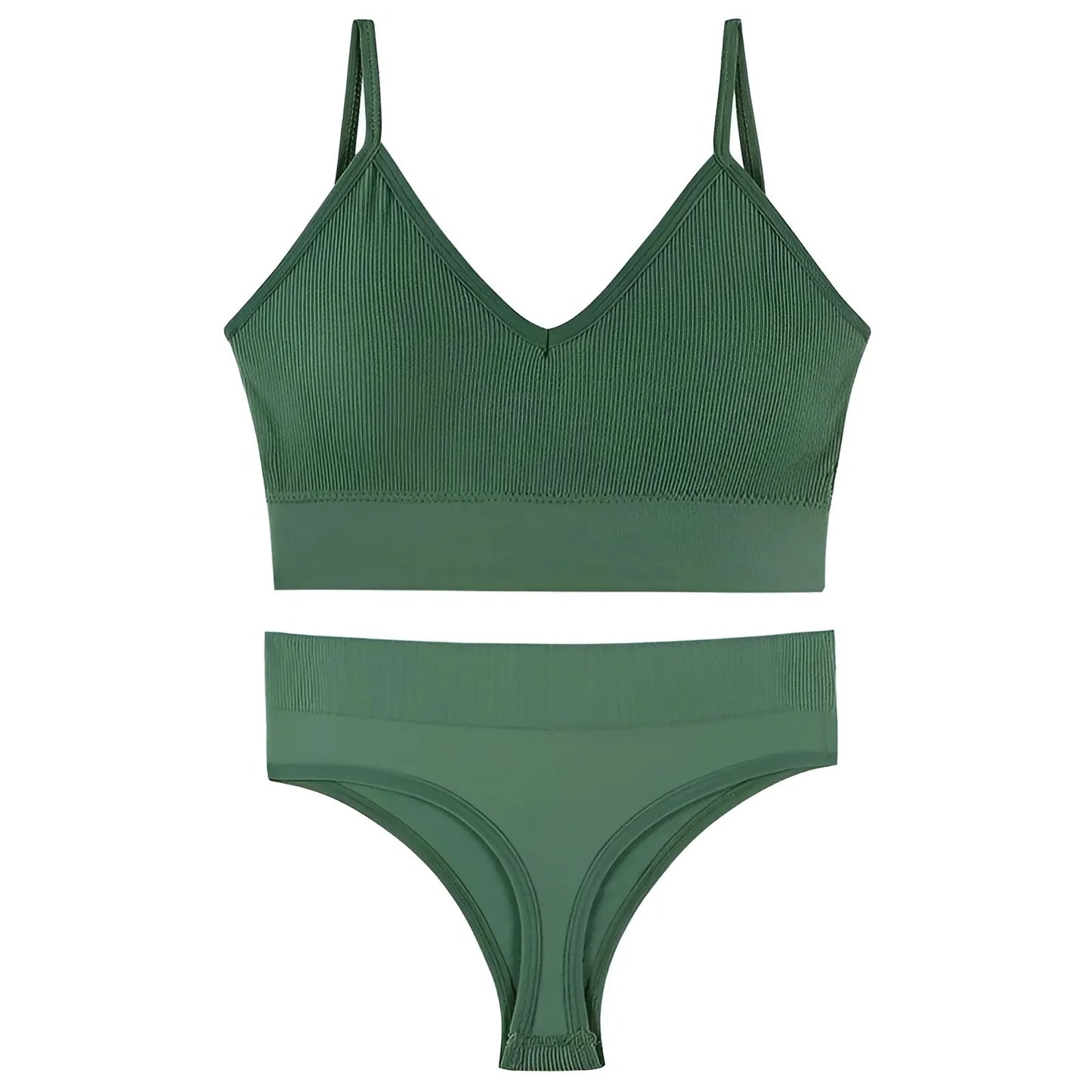 Verde Set di Lingerie Senza Cuciture