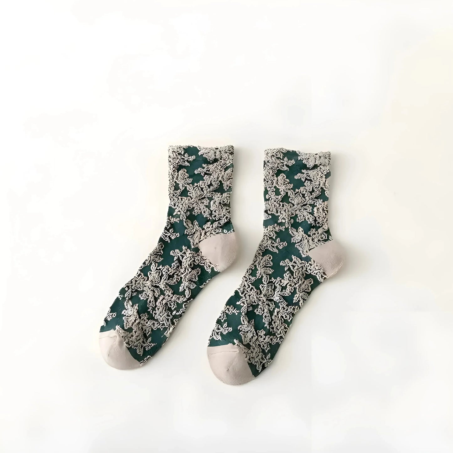 Verde Calze da donna con motivo decorativo