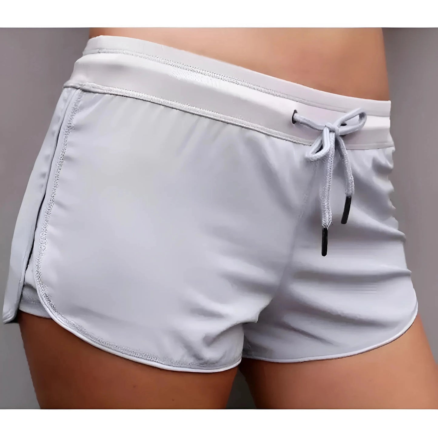 Grigio Pantaloni Corti Sportivi Elasticizzati