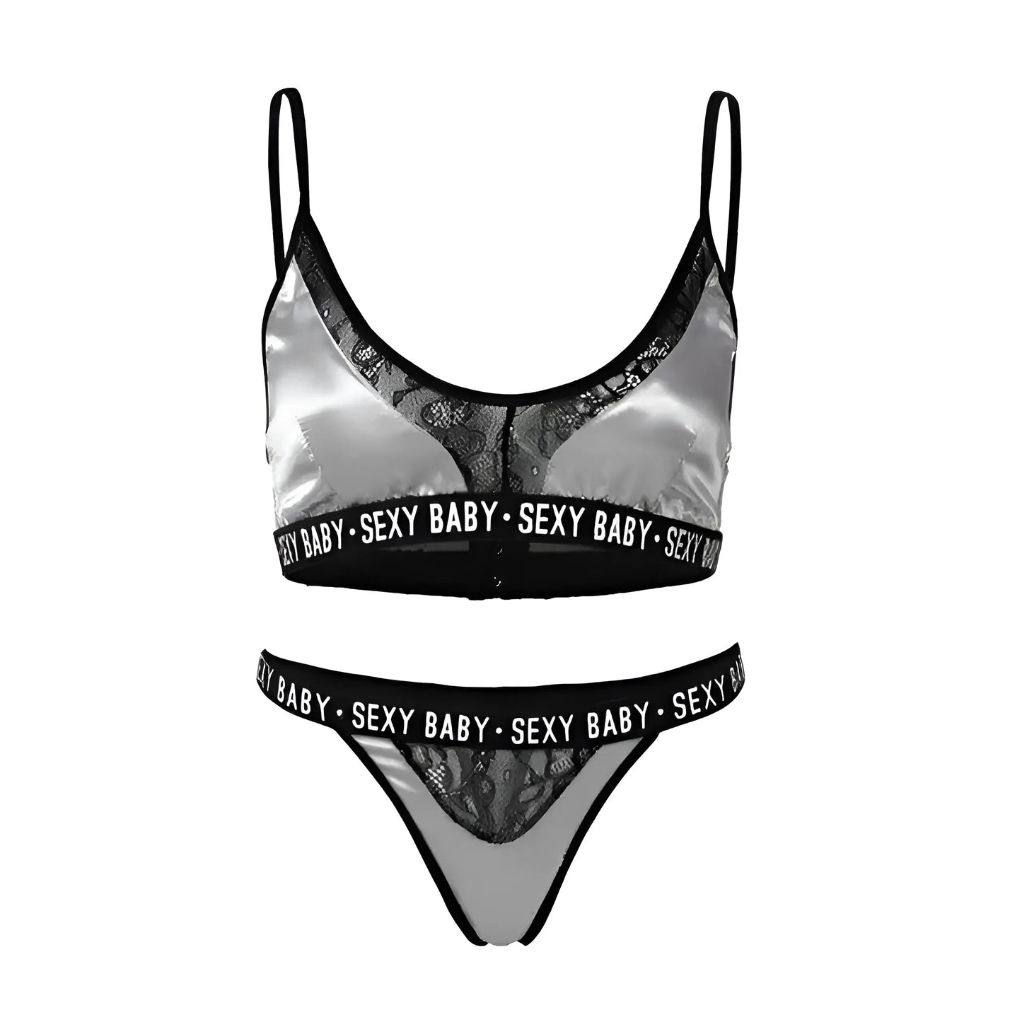 Grigio Set di Lingerie in Pizzo - BABY SEDUCENTE