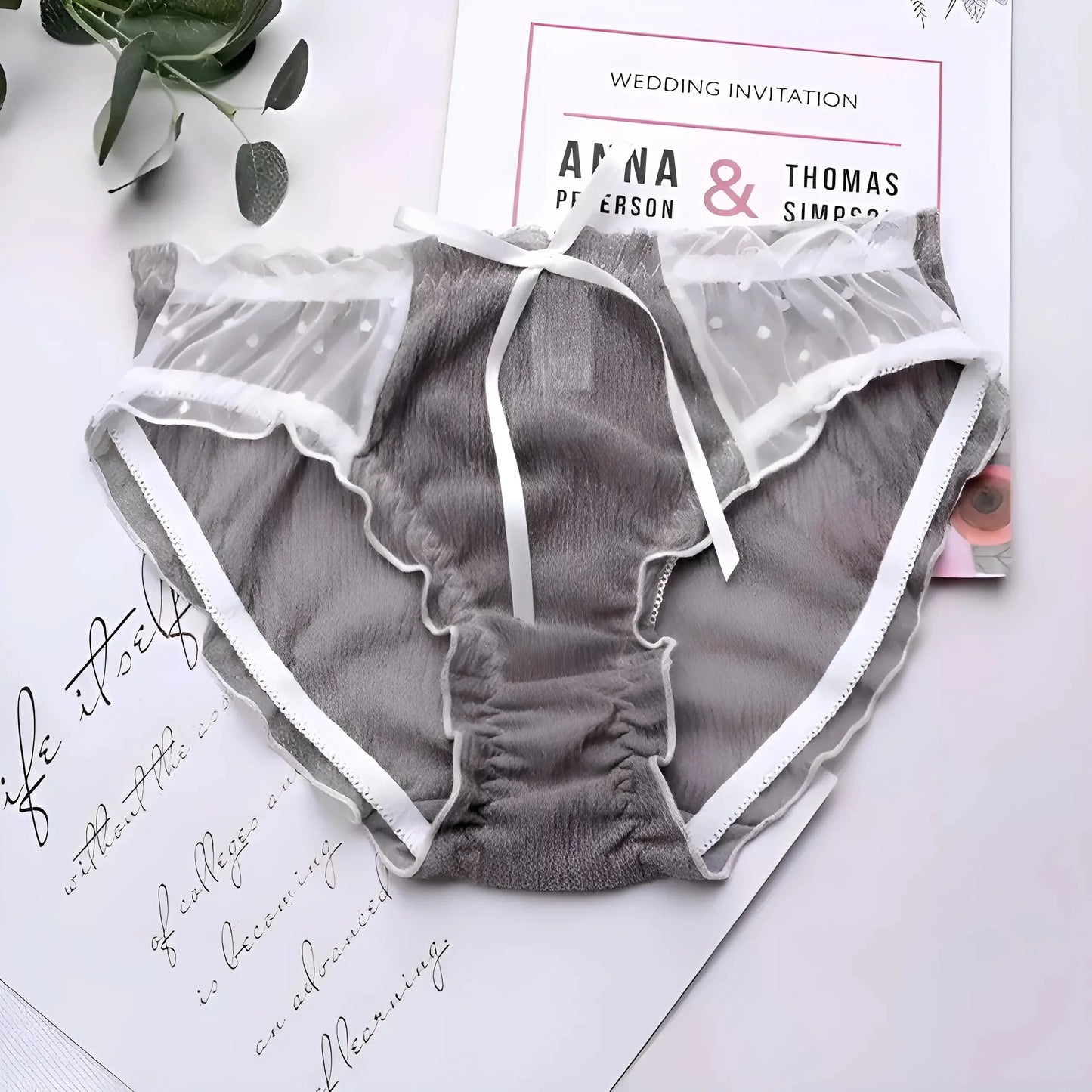 Grigio Slip in pizzo a rete