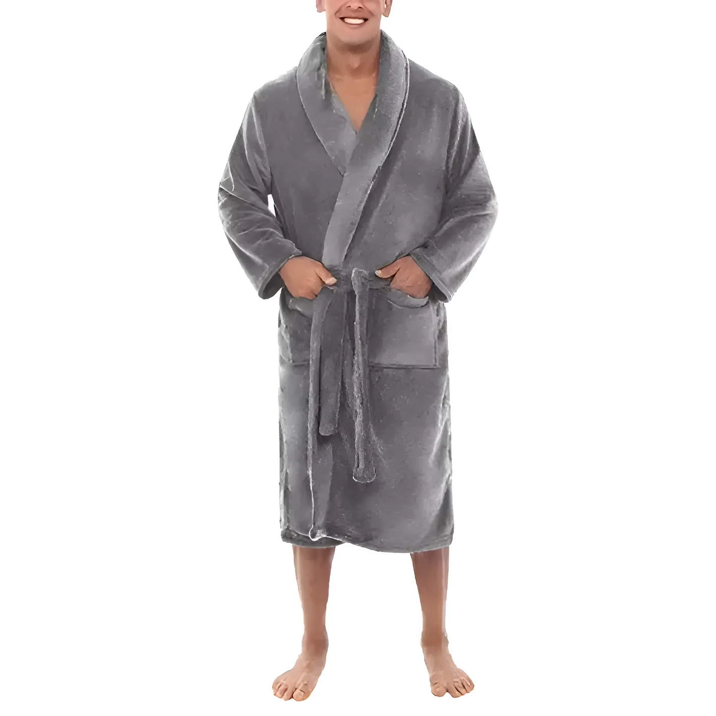 Grigio Accappatoio da uomo in velluto