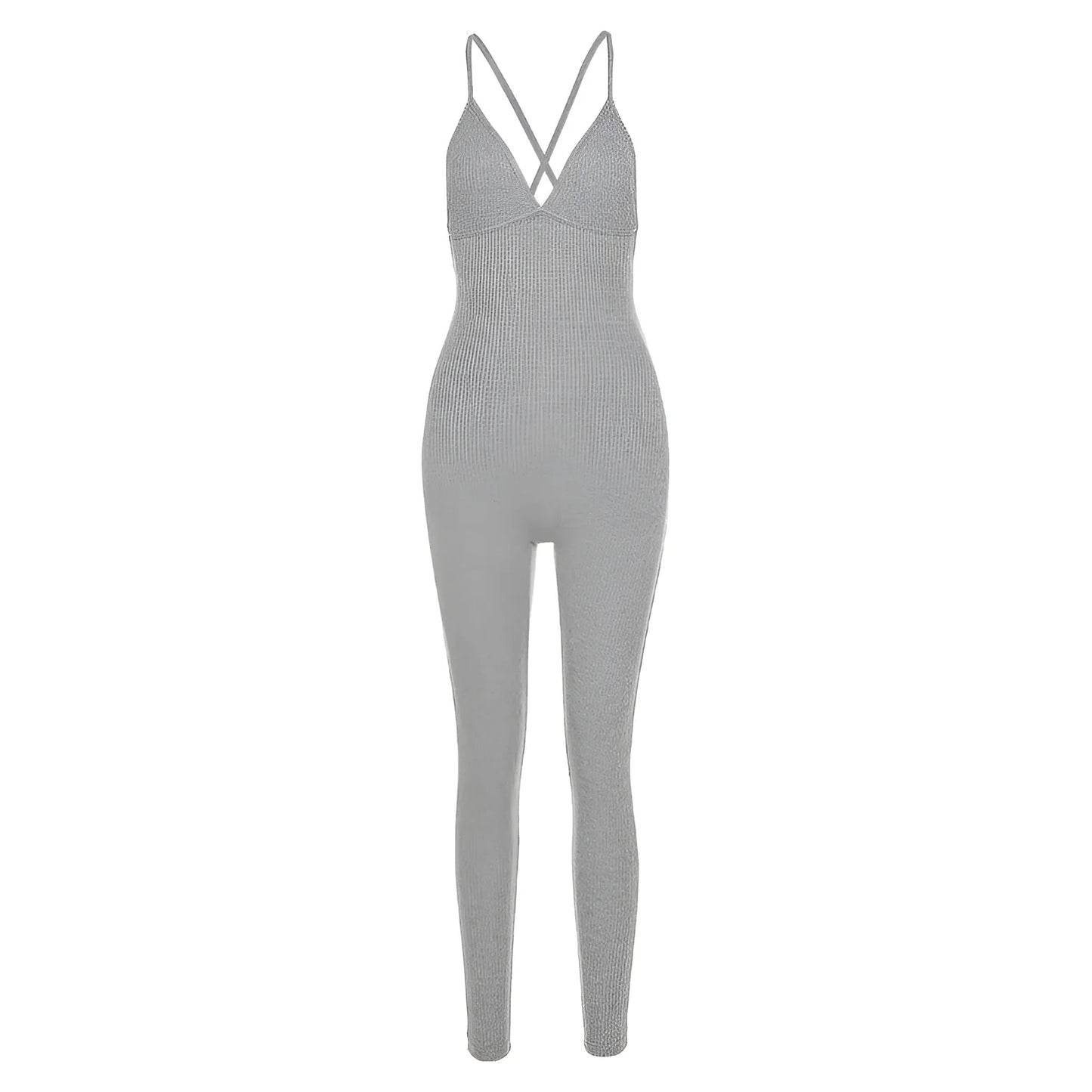 Grigio Completo Sportivo One-Piece con Scollatura