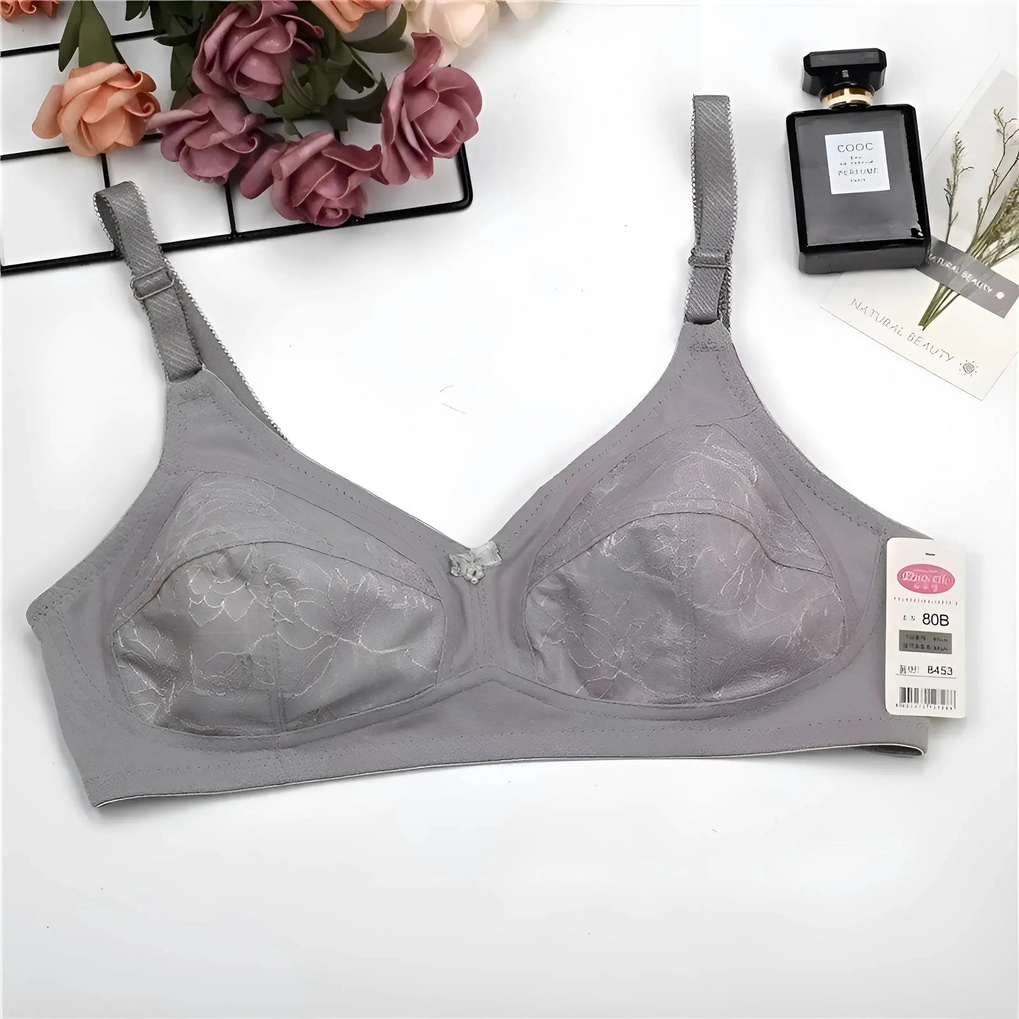 Grigio Reggiseno in Pizzo Morbido
