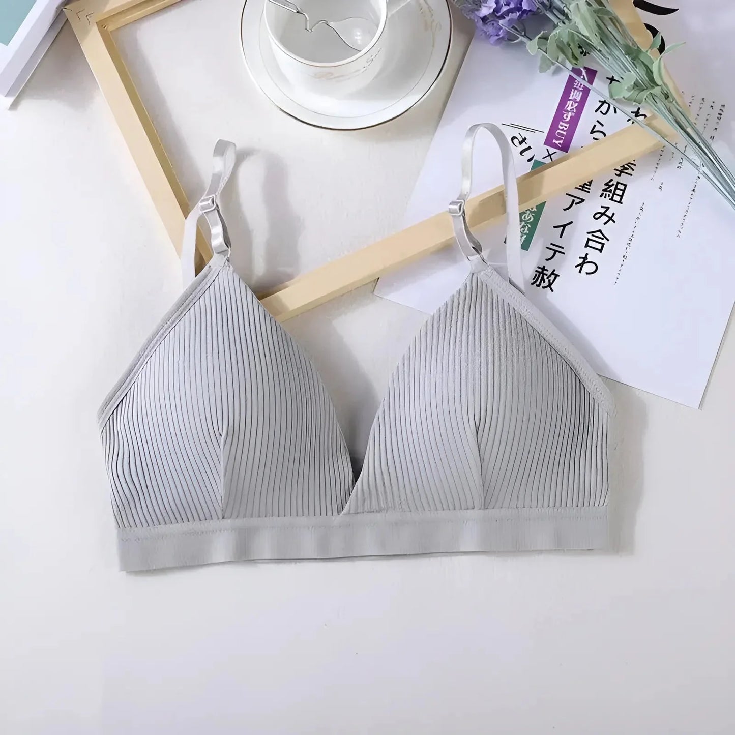Grigio Bralette a righe