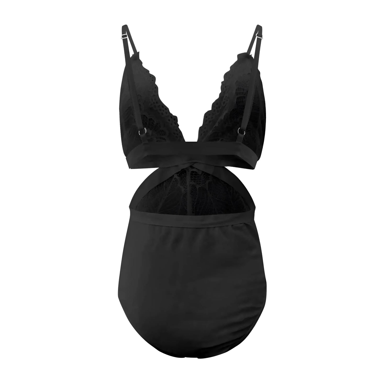 Body in pizzo con ritagli decorativi