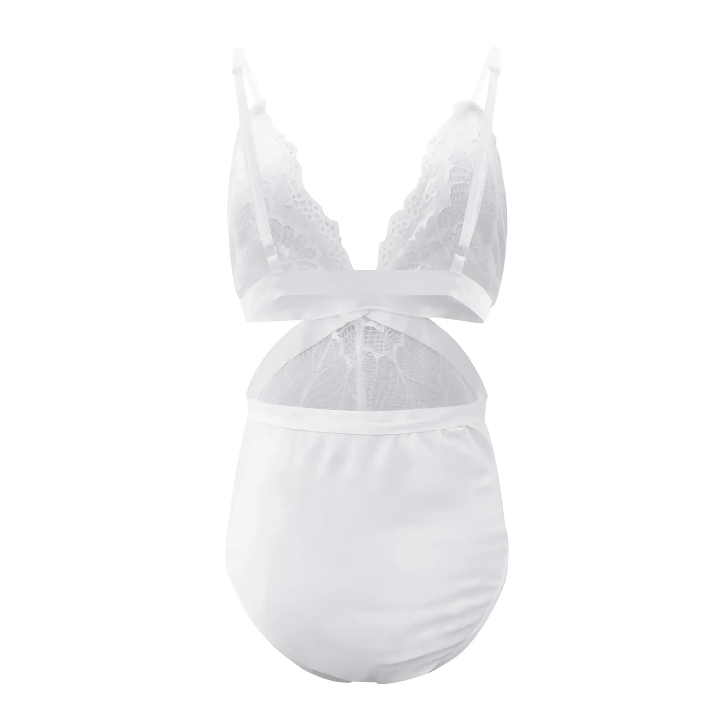Body in pizzo con ritagli decorativi