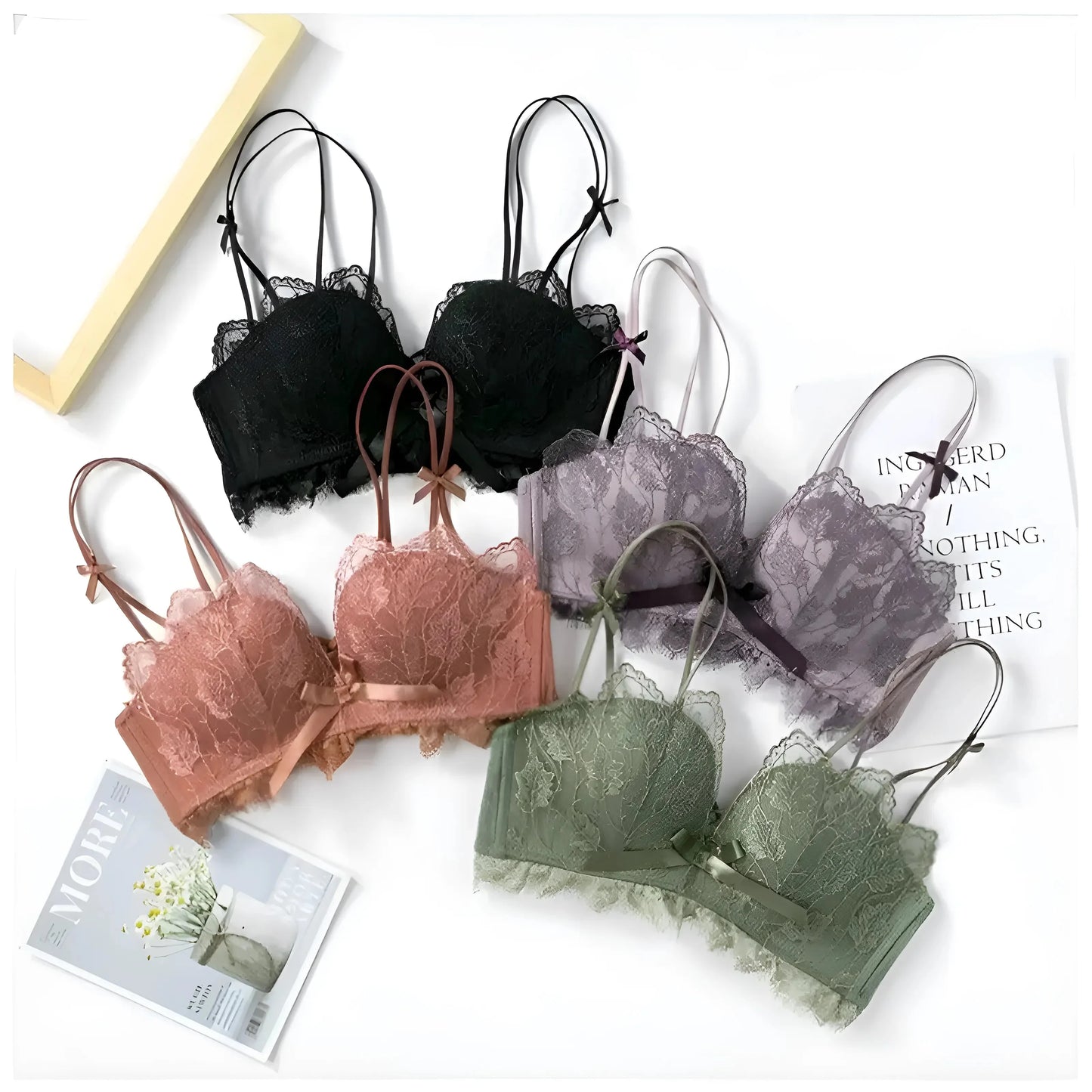 Reggiseno in pizzo con fiocchi