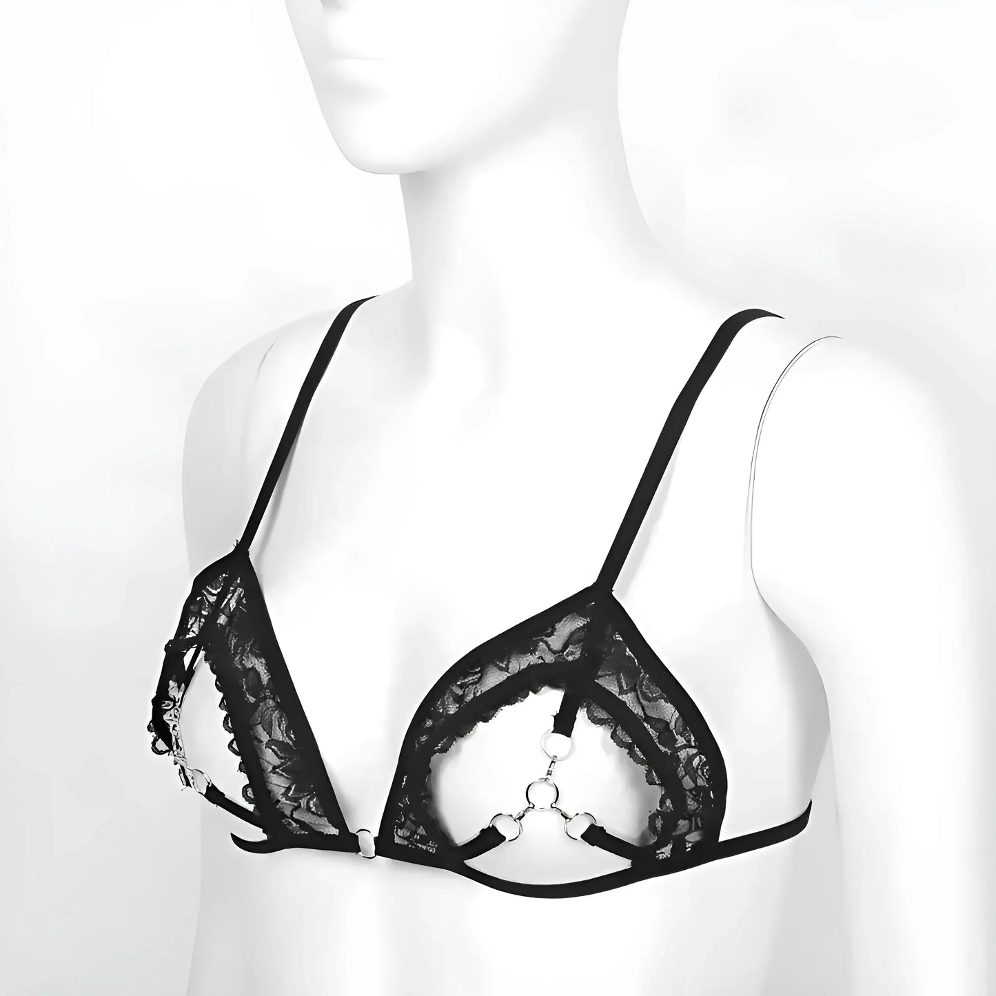 Reggiseno in pizzo con dettagli a taglio