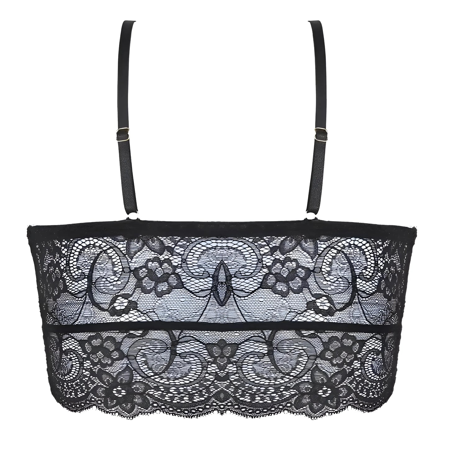 Reggiseno in pizzo con bordo arricciato