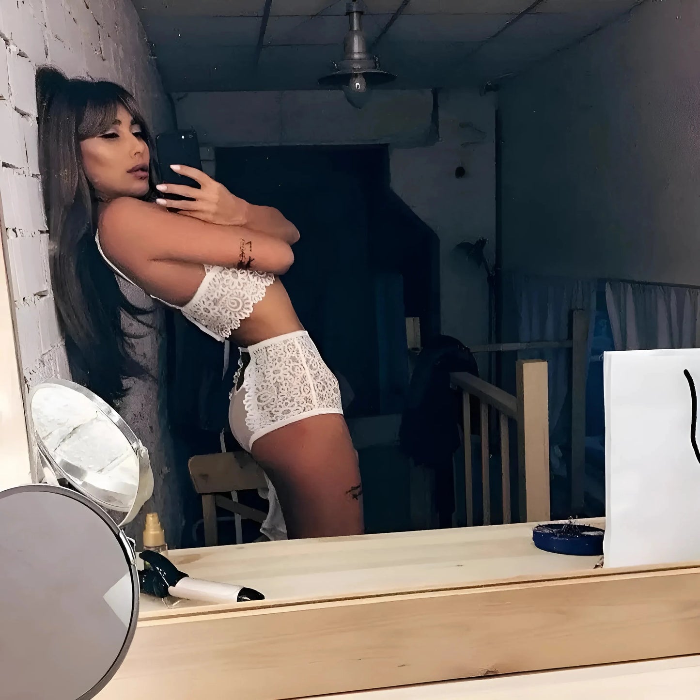 Set di Lingerie in Pizzo a Vita Alta