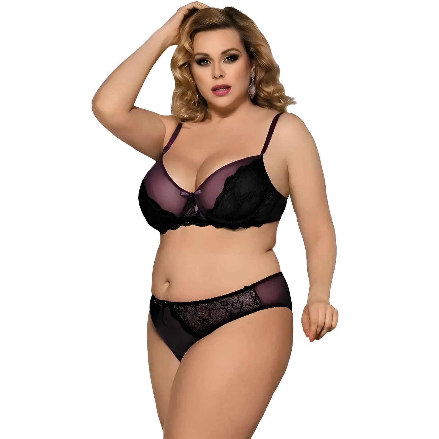 Set di Lingerie in Pizzo Taglie Forti