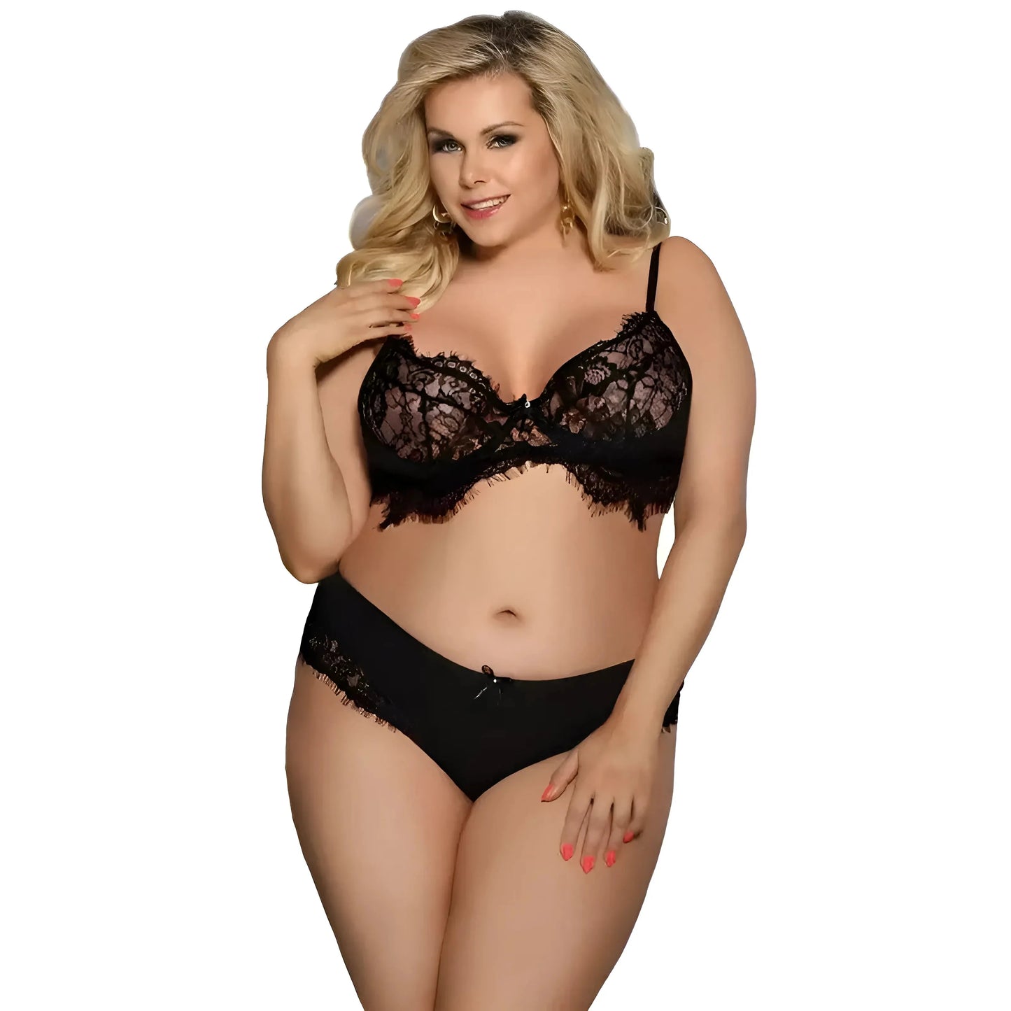 Set di Lingerie in Pizzo Taglie Forti