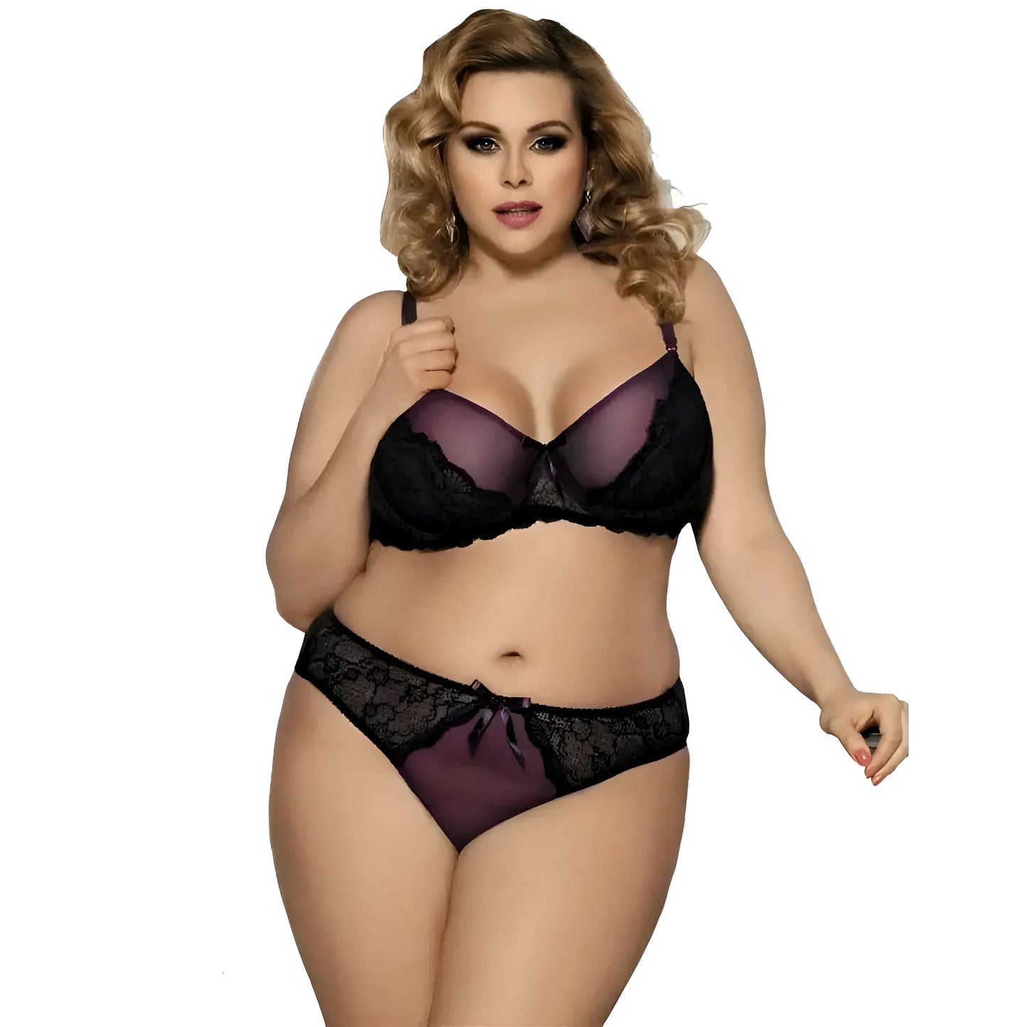 Set di Lingerie in Pizzo Taglie Forti