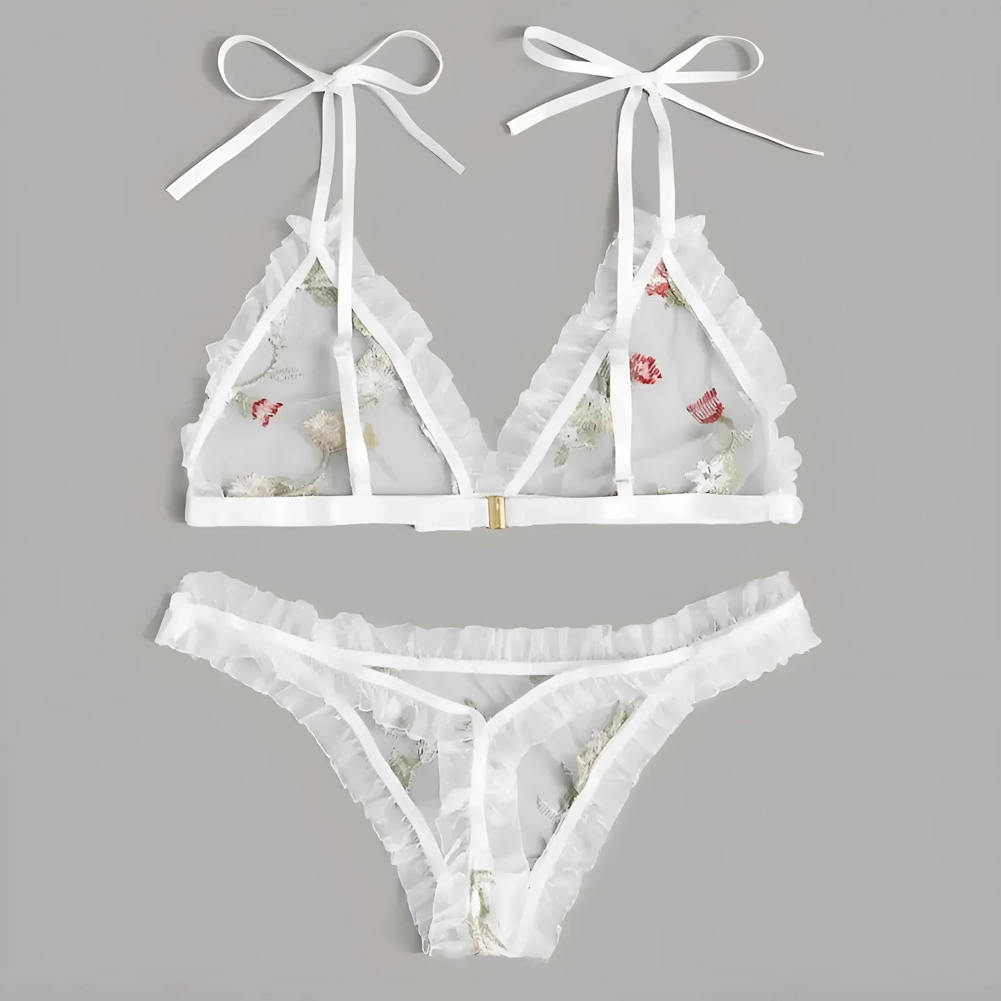 Set di Lingerie in Pizzo con Spalline Legate