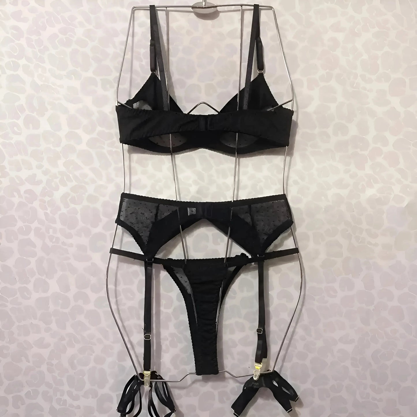 Set di Lingerie in Pizzo a Pois