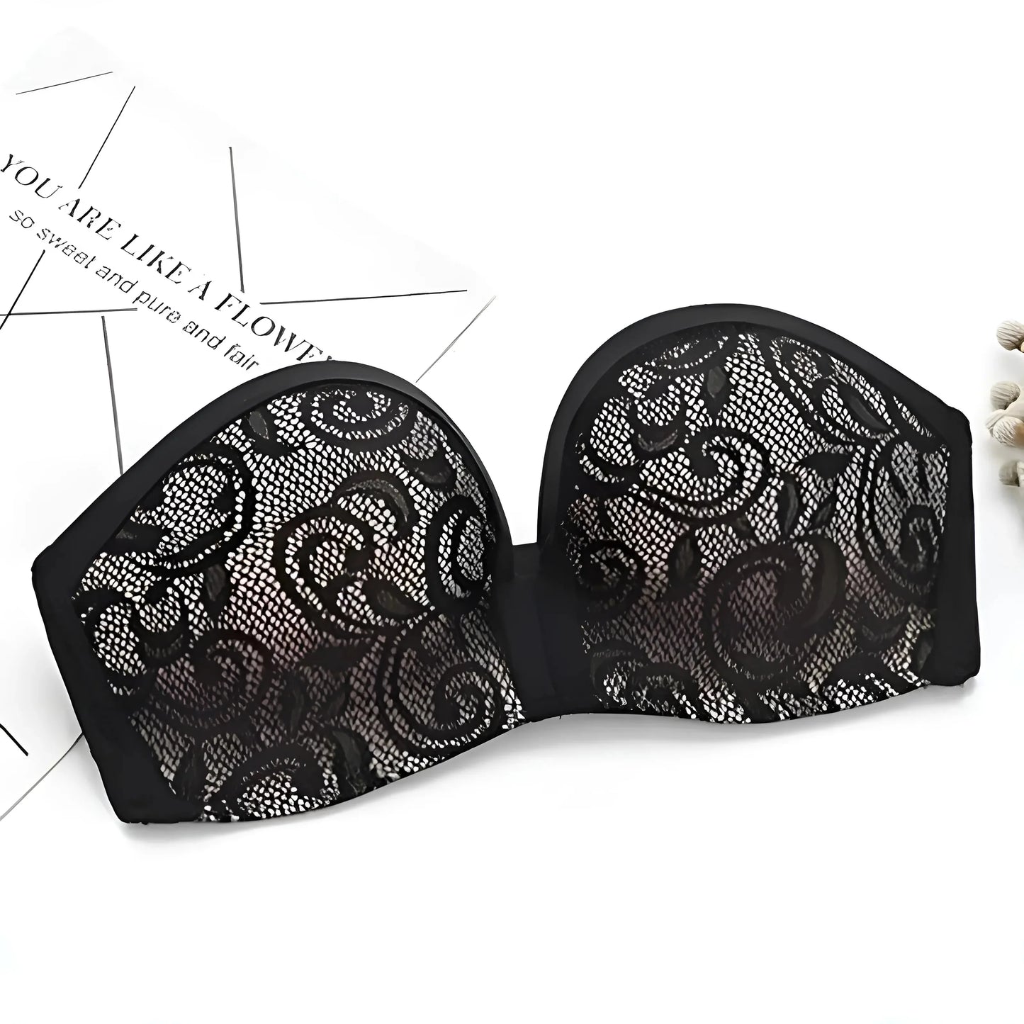 Reggiseno Push-Up Senza Spalline in Pizzo