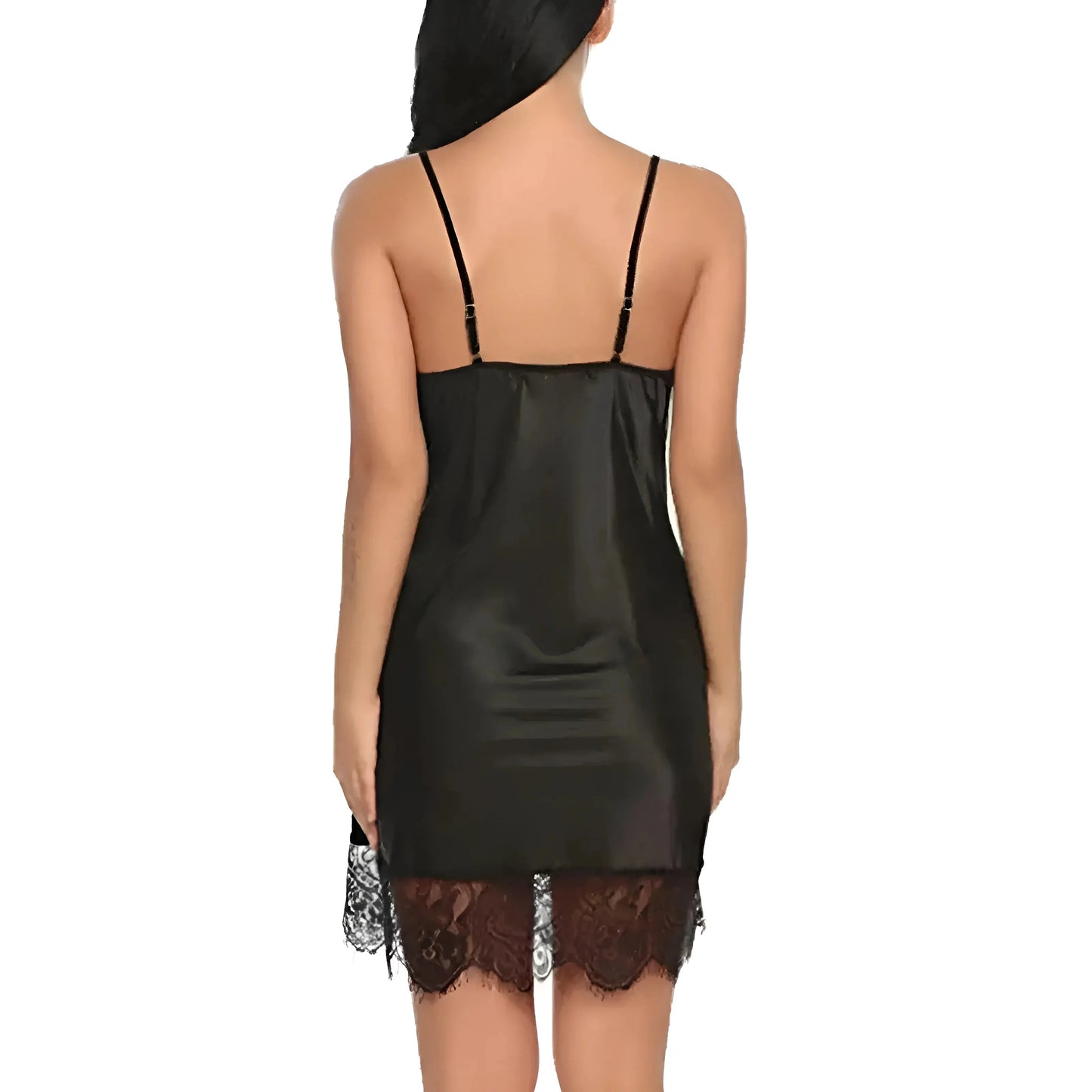 Camicetta da notte con pizzo e dettagli a taglio